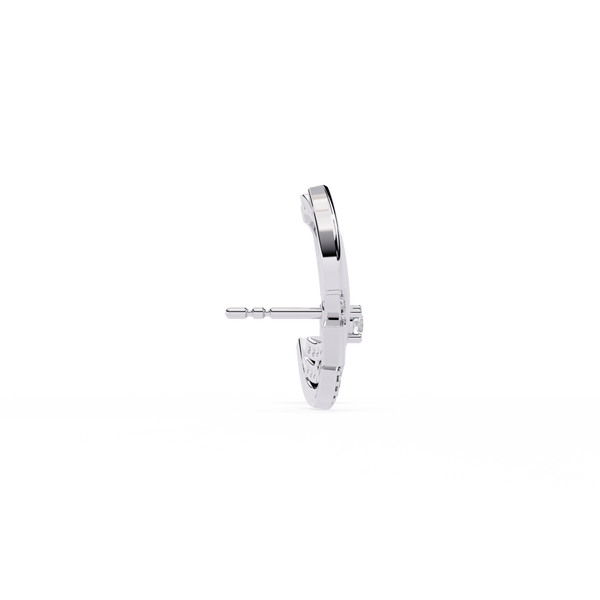 Modern Moon Phase Diamond Stud Earrings