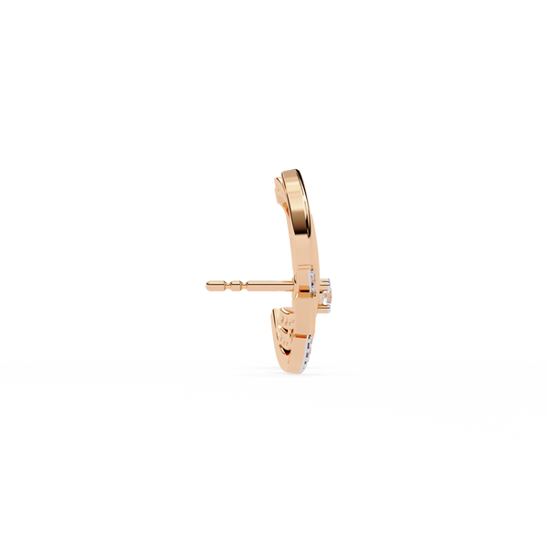 Modern Moon Phase Diamond Stud Earrings