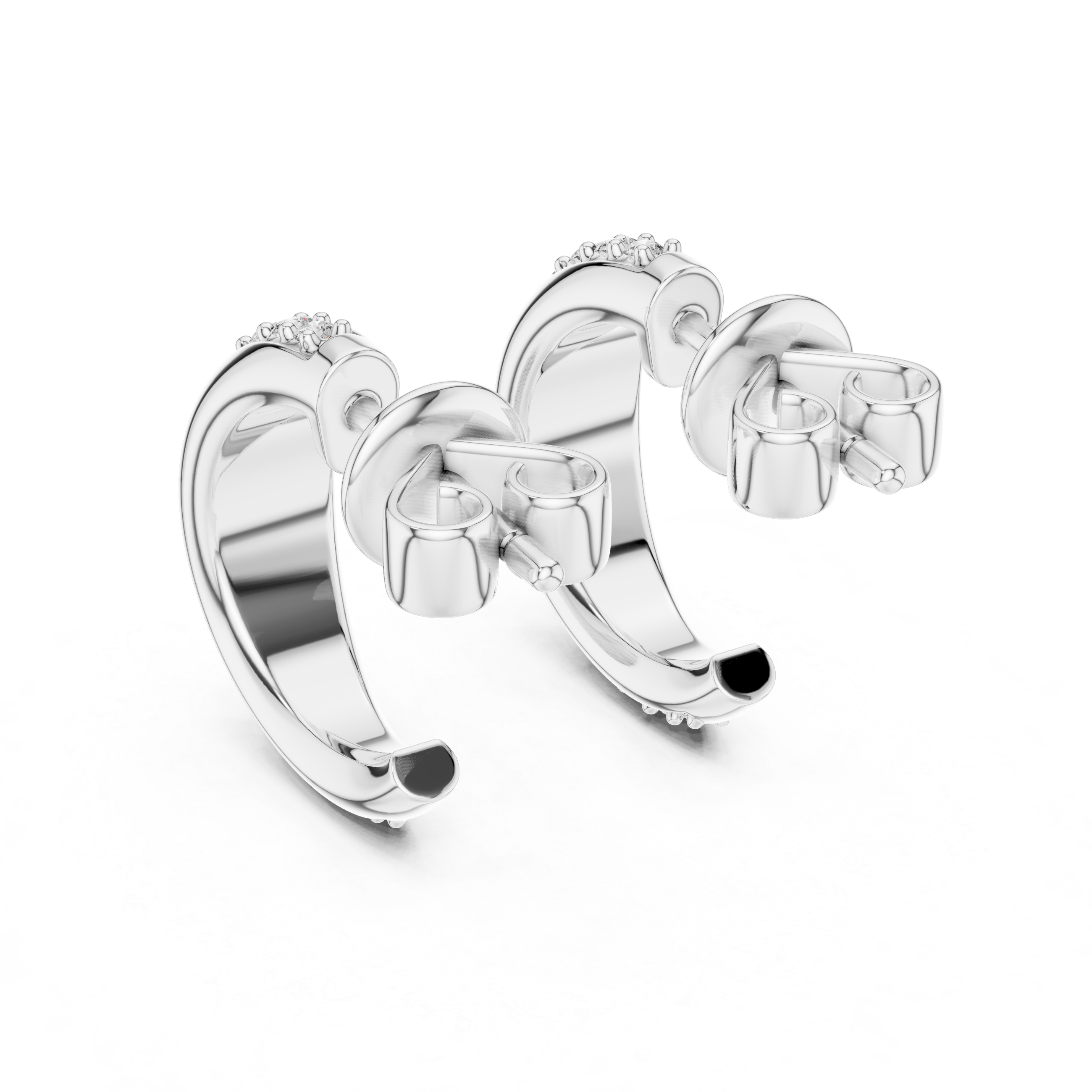 Fluid Pear Silhouette Lab Grown Diamond Earrings
