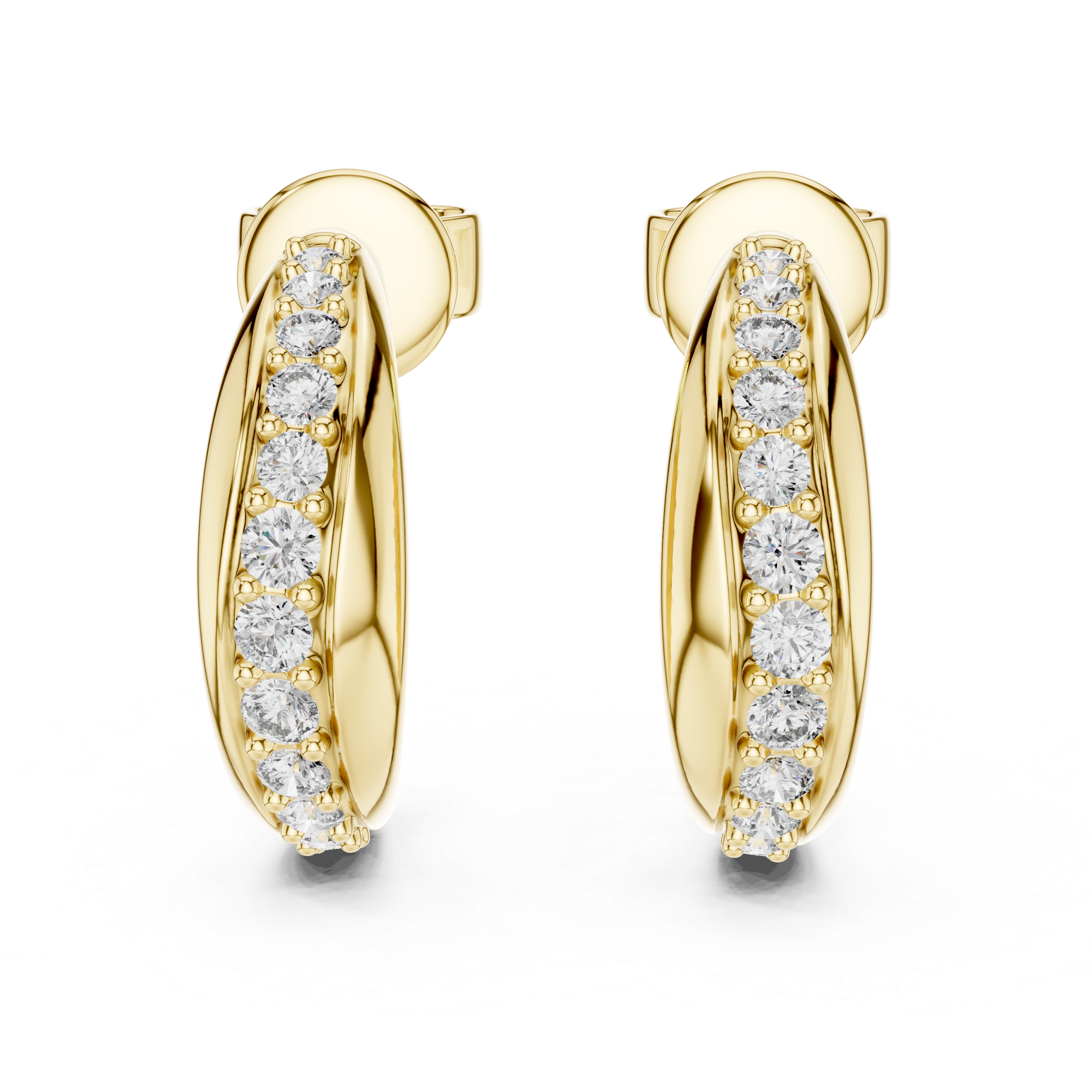 Fluid Pear Silhouette Lab Grown Diamond Earrings
