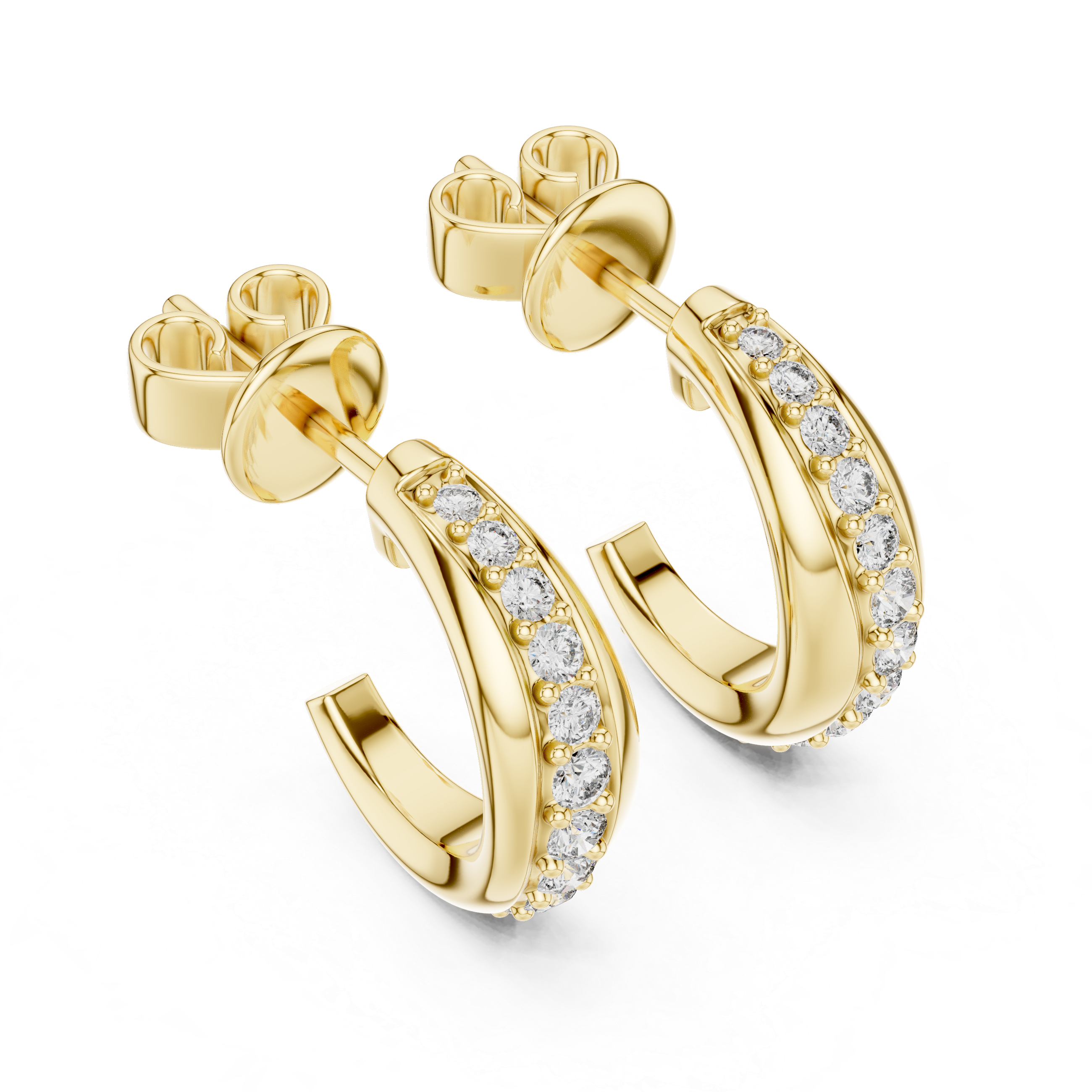 Fluid Pear Silhouette Lab Grown Diamond Earrings