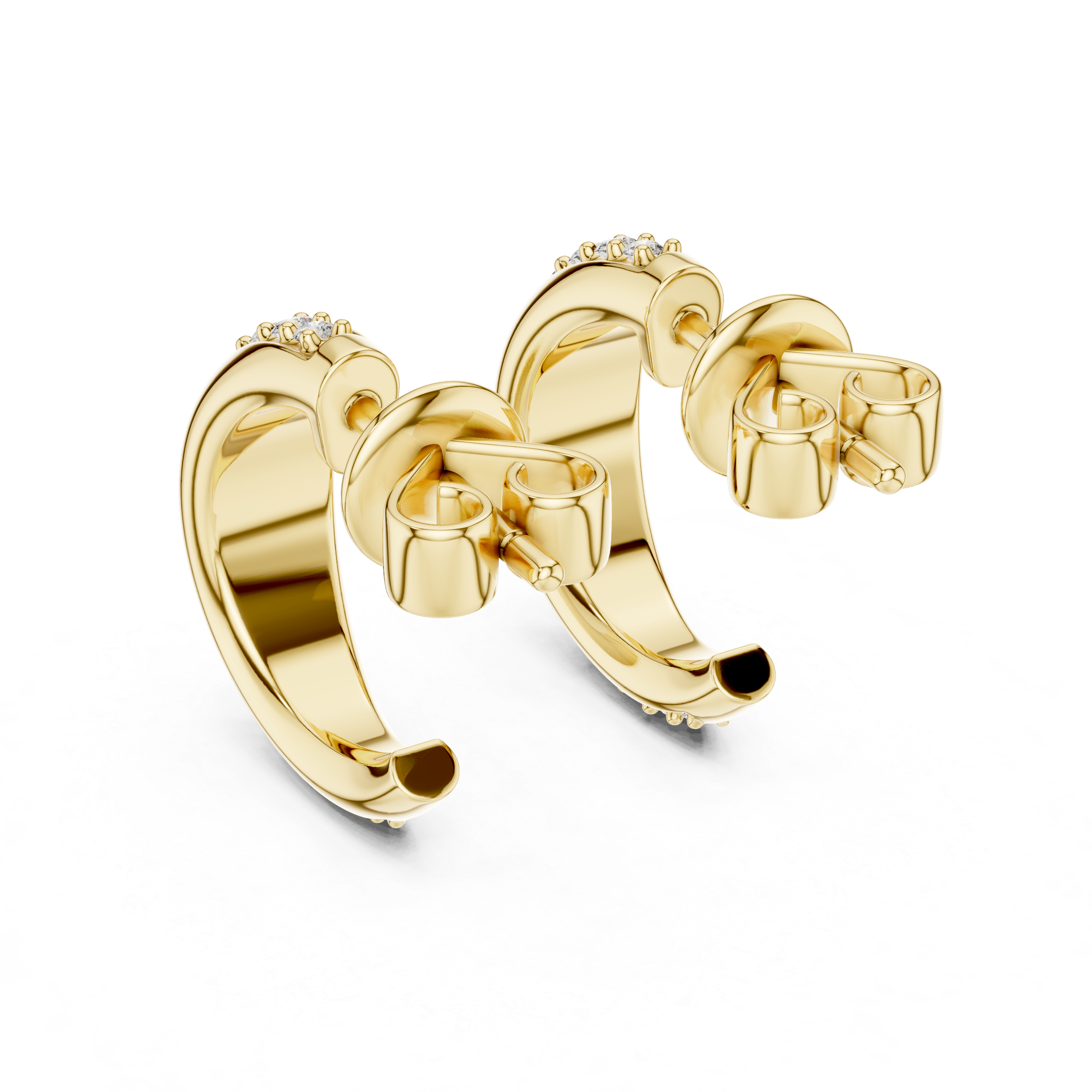 Fluid Pear Silhouette Lab Grown Diamond Earrings