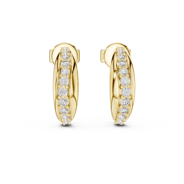 Fluid Pear Silhouette Lab Grown Diamond Earrings