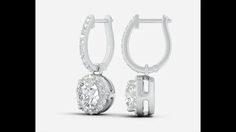 Halo Round Drop Earrings