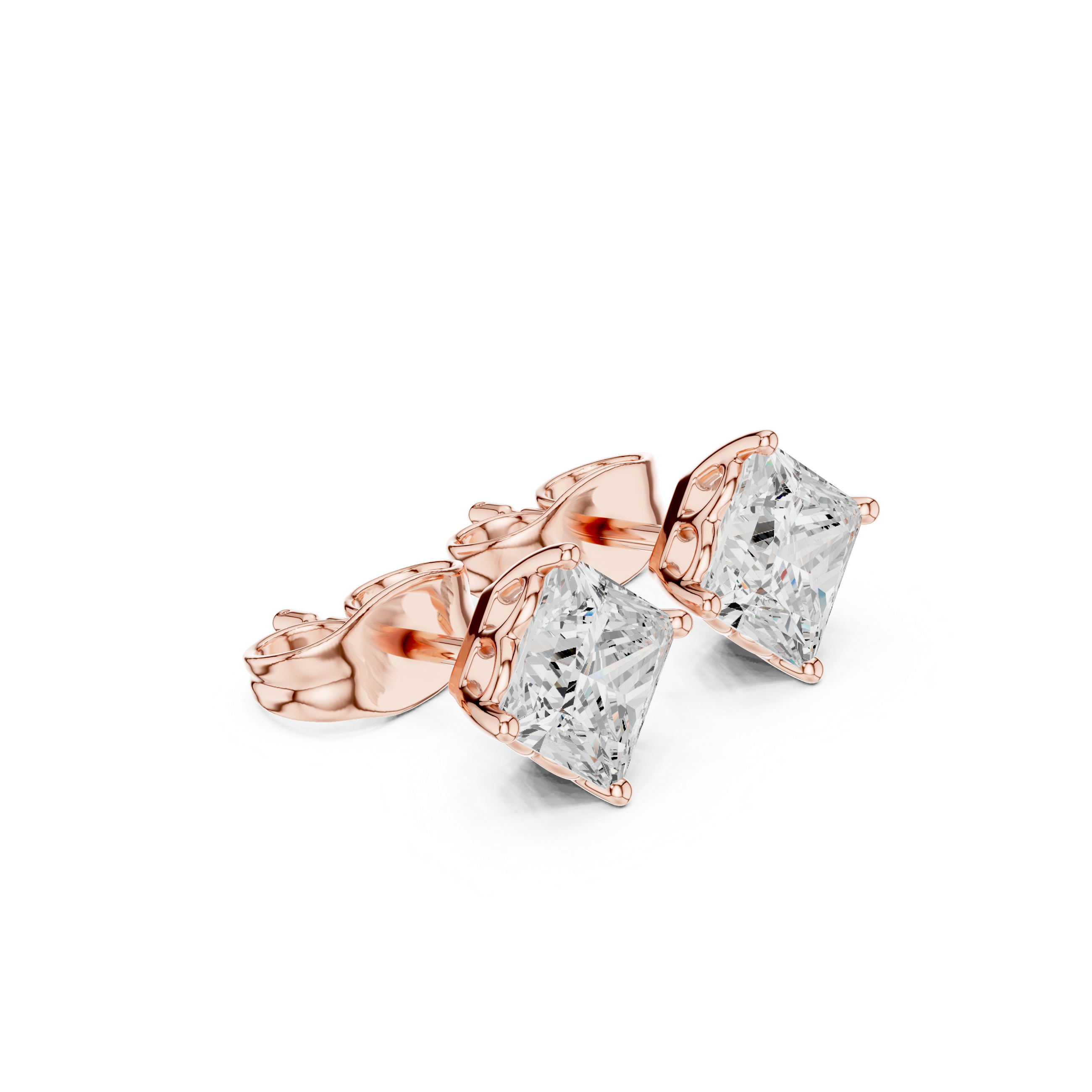 Regal Princess-Cut Diamond Lab Grown Diamond Earrings
