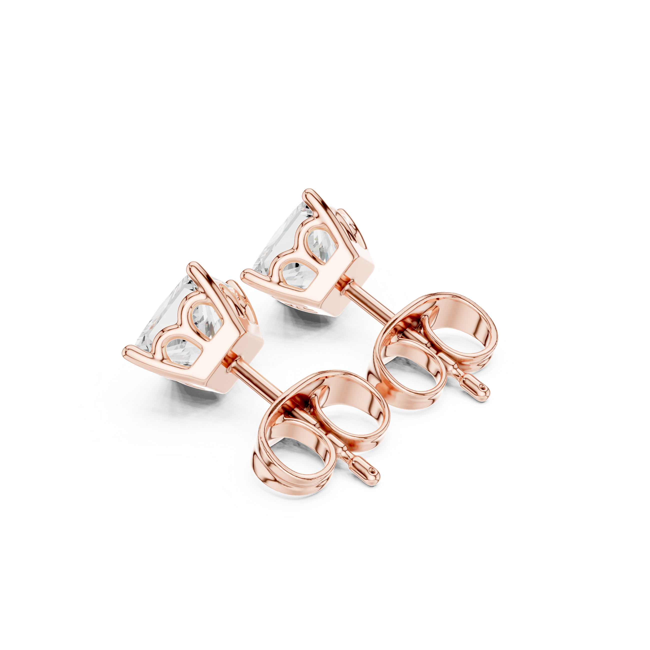 Regal Princess-Cut Diamond Lab Grown Diamond Earrings