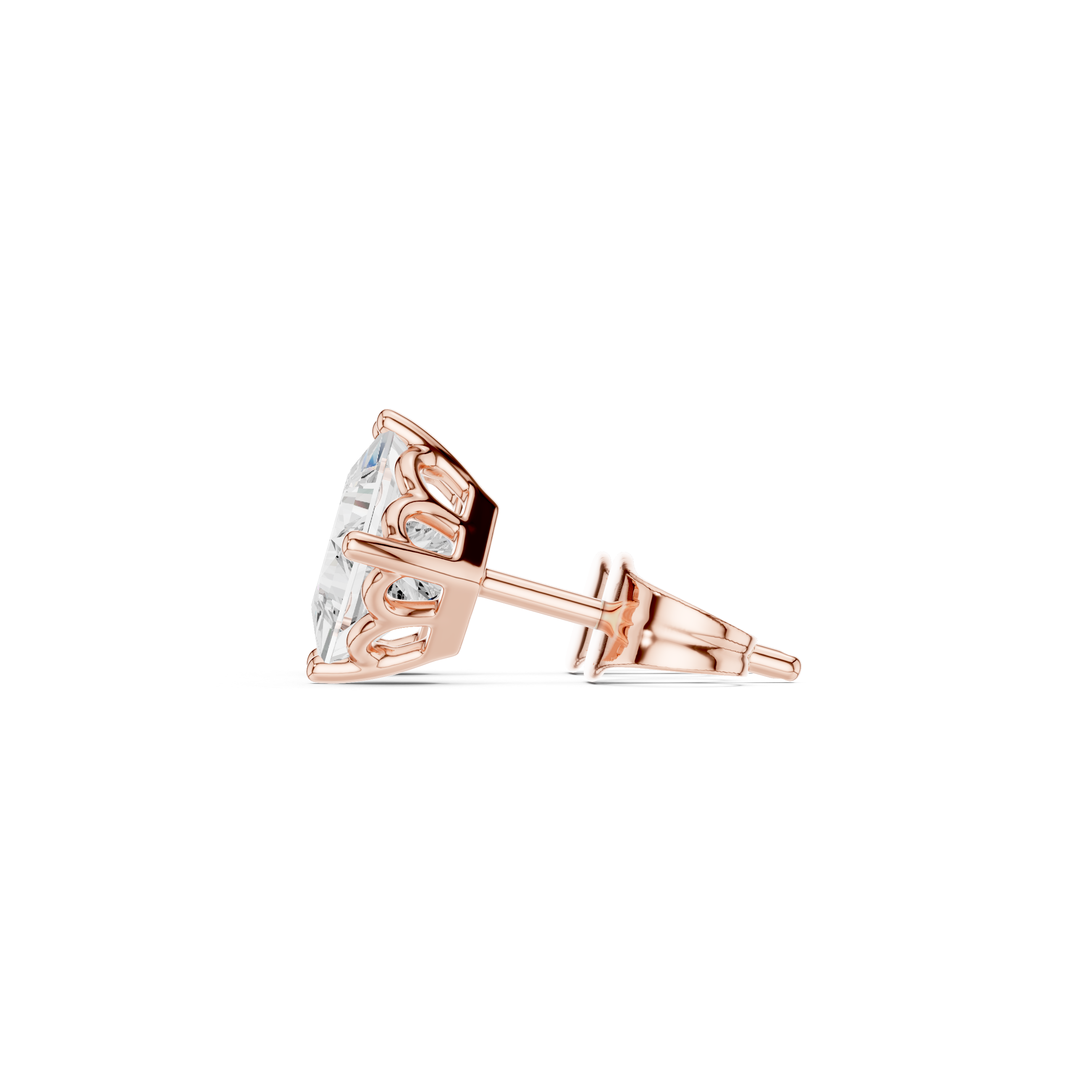 Regal Princess-Cut Diamond Lab Grown Diamond Earrings