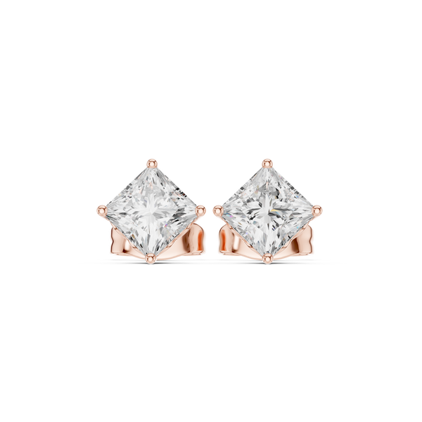 Regal Princess-Cut Diamond Lab Grown Diamond Earrings