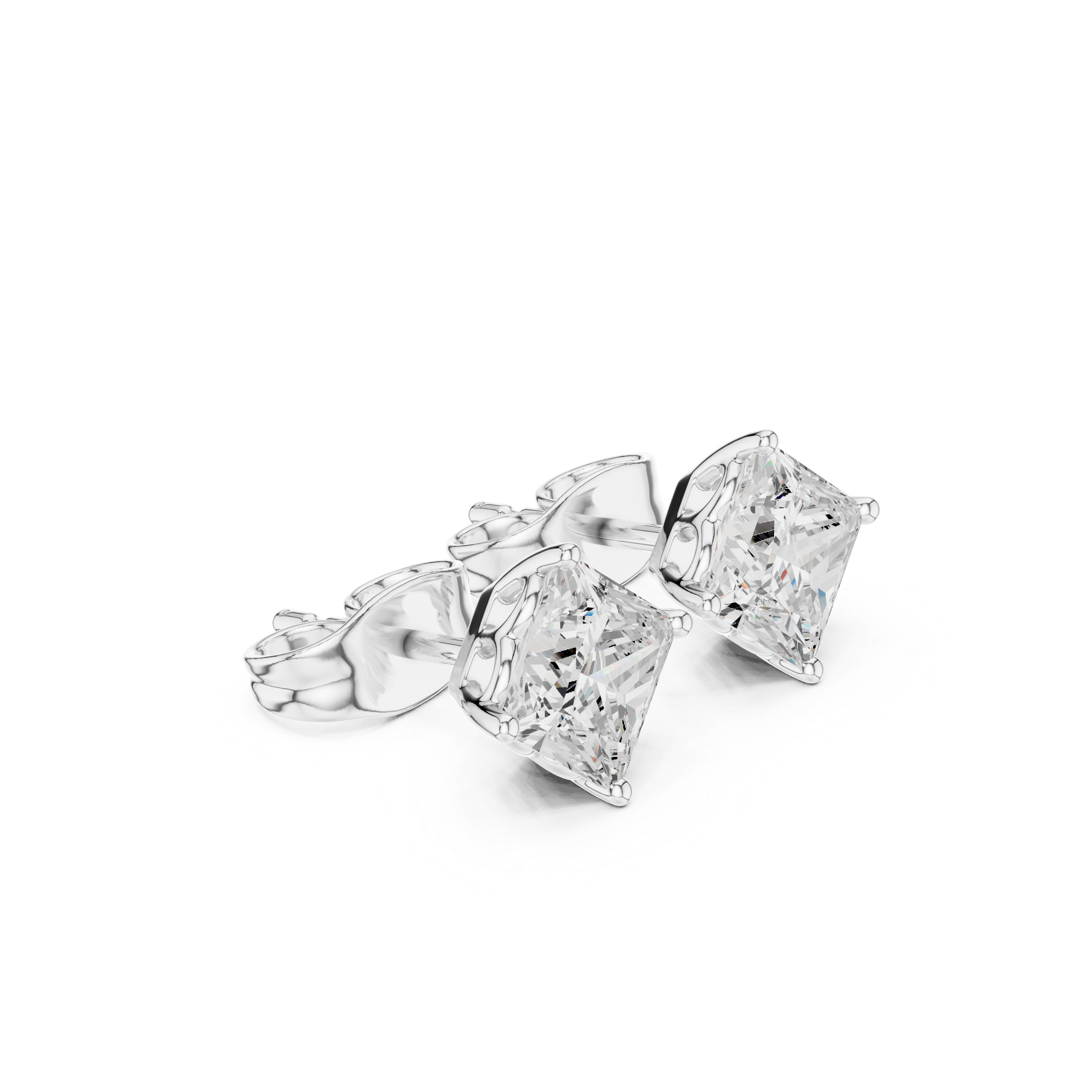 Regal Princess-Cut Diamond Lab Grown Diamond Earrings