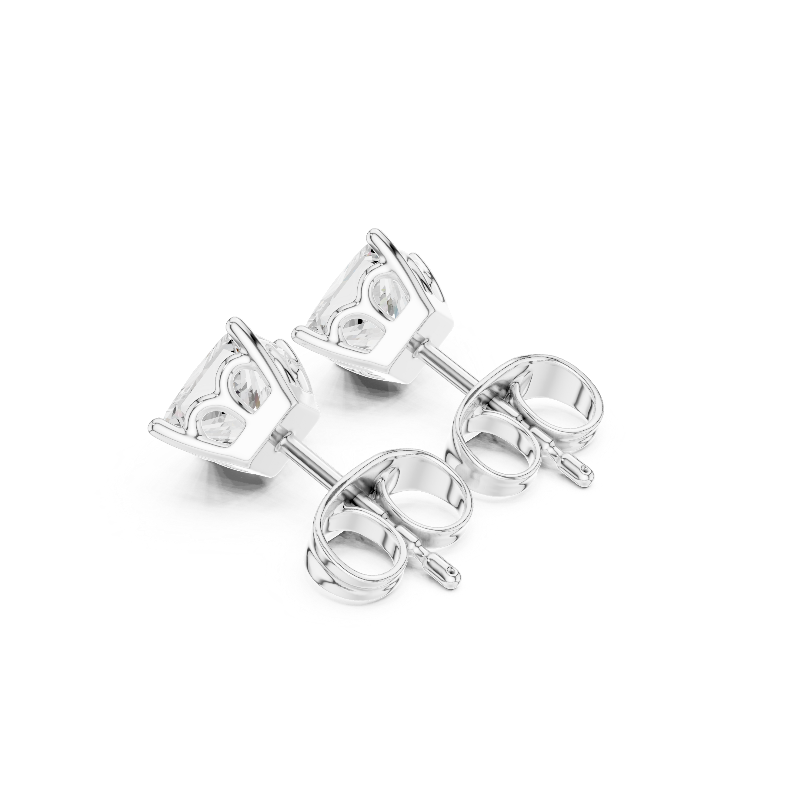Regal Princess-Cut Diamond Lab Grown Diamond Earrings