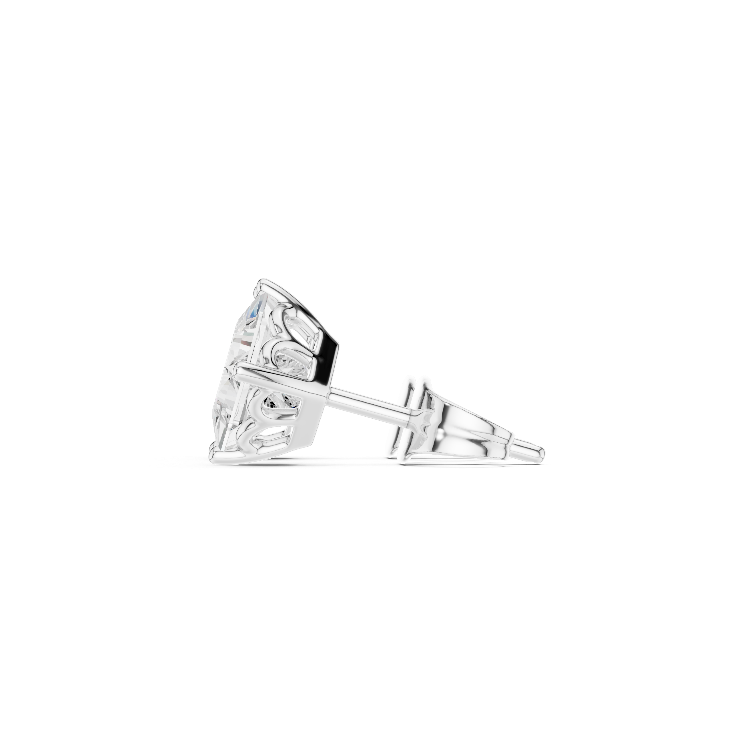Regal Princess-Cut Diamond Lab Grown Diamond Earrings