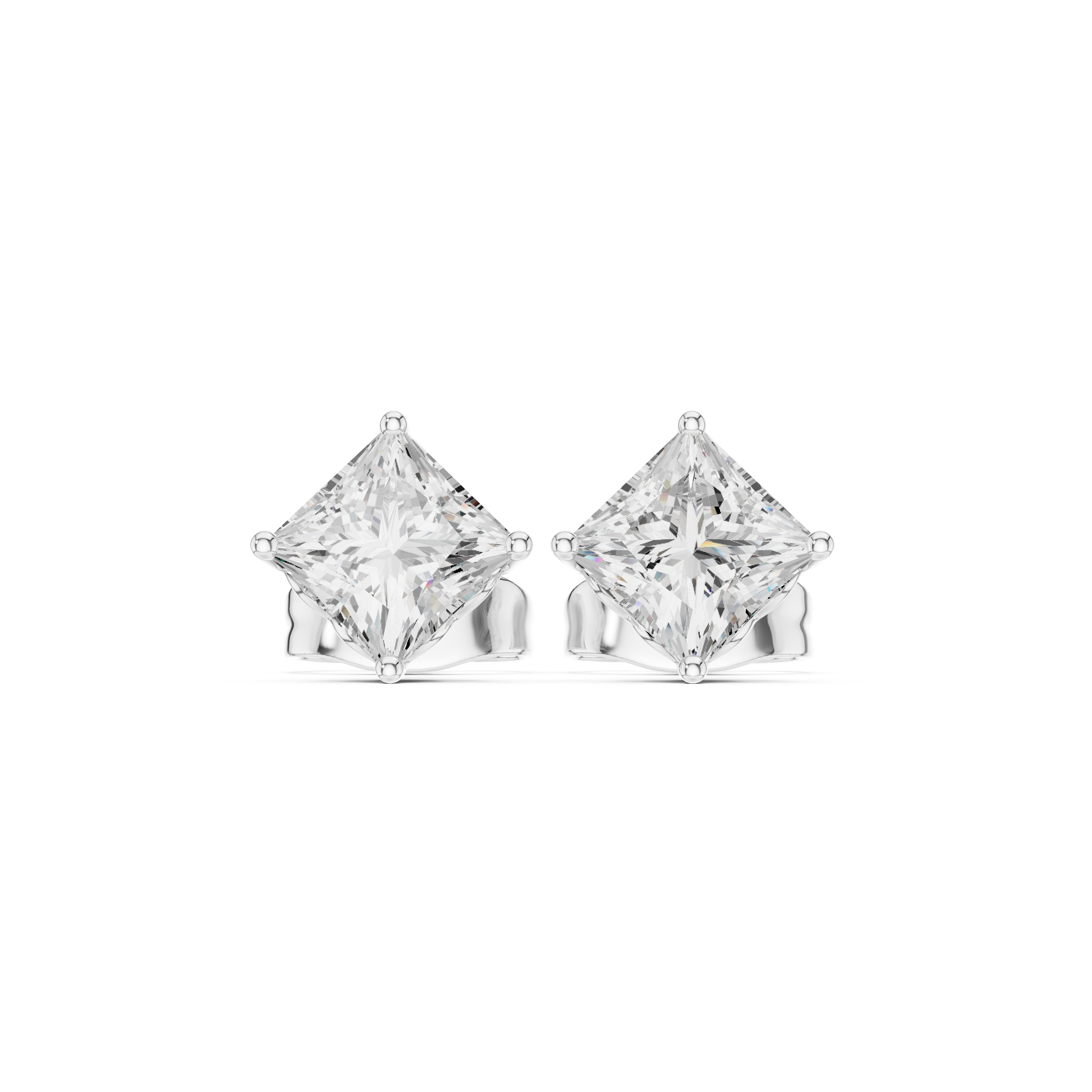 Regal Princess-Cut Diamond Lab Grown Diamond Earrings