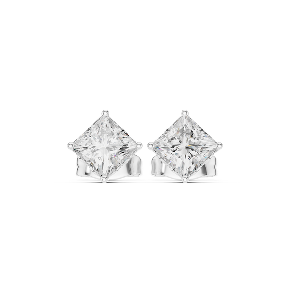 Regal Princess-Cut Diamond Lab Grown Diamond Earrings
