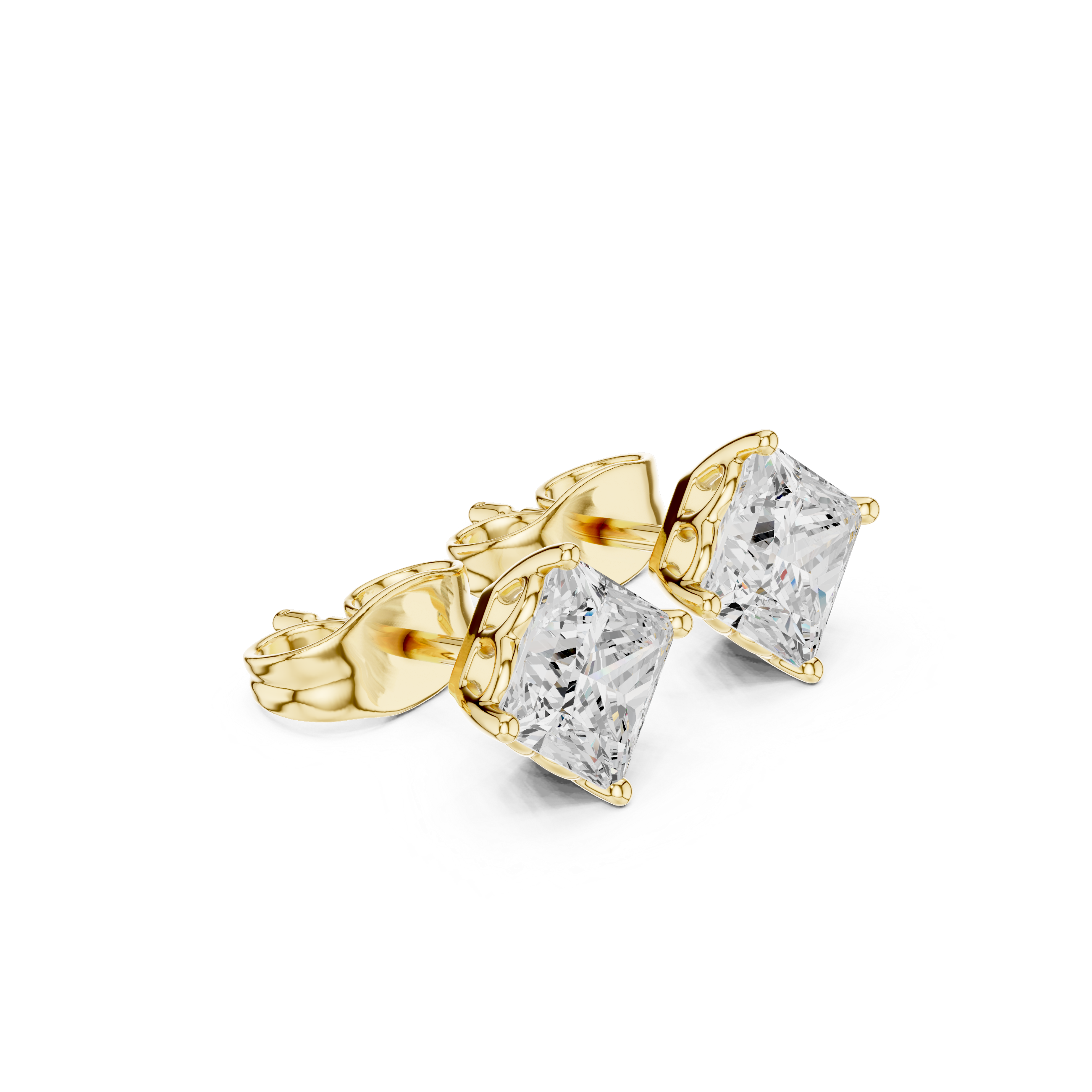 Regal Princess-Cut Diamond Lab Grown Diamond Earrings