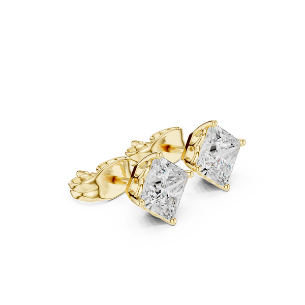 Regal Princess-Cut Diamond Lab Grown Diamond Earrings