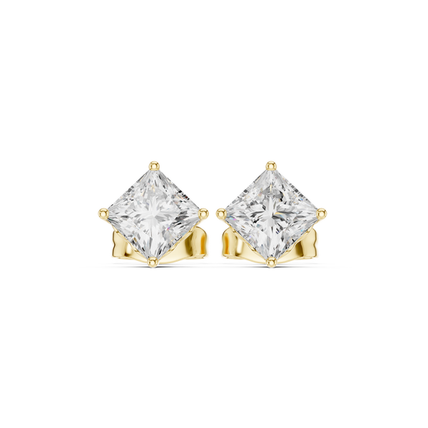 Regal Princess-Cut Diamond Lab Grown Diamond Earrings