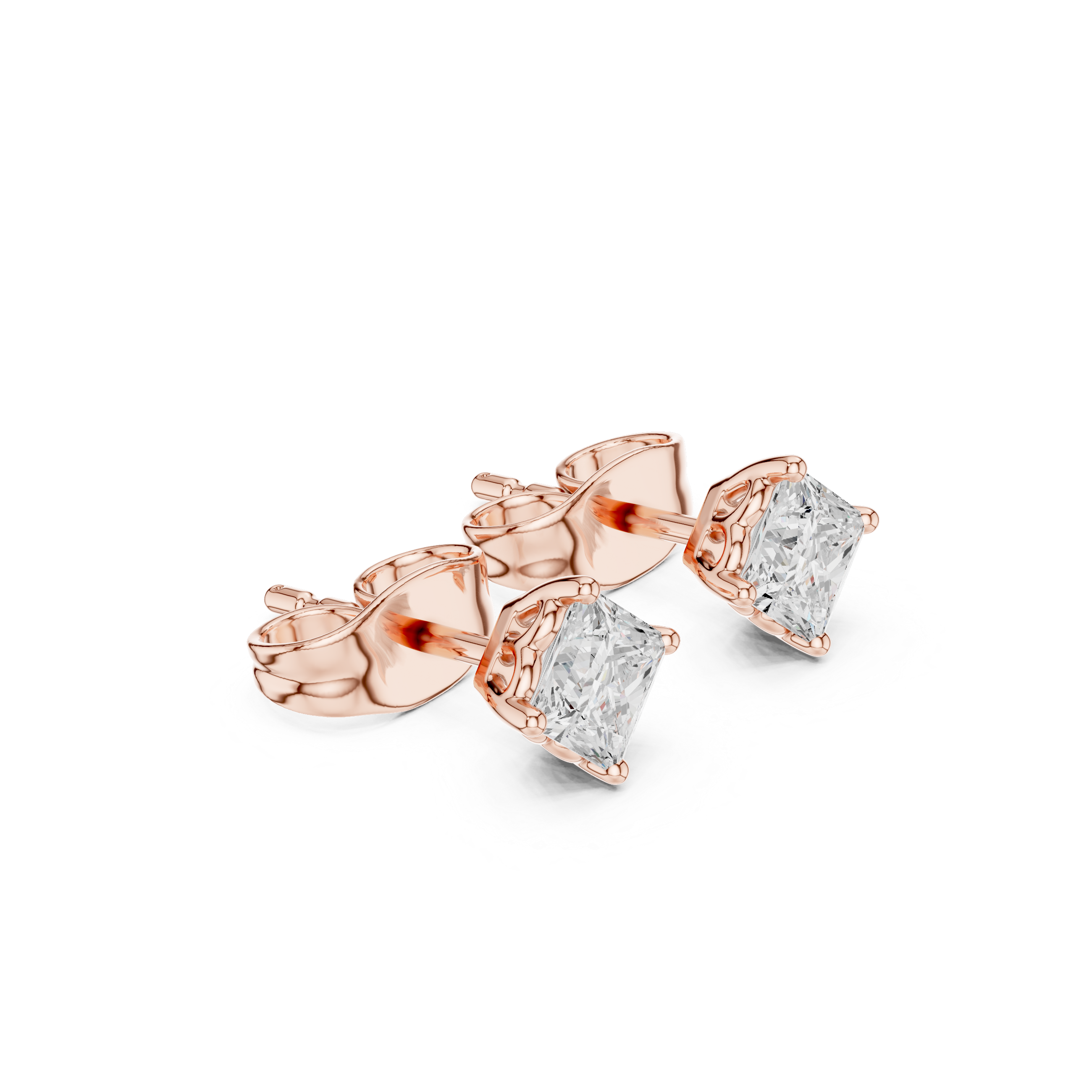 Sparkling Princess Diamond Stud Lab Grown Diamond Earrings