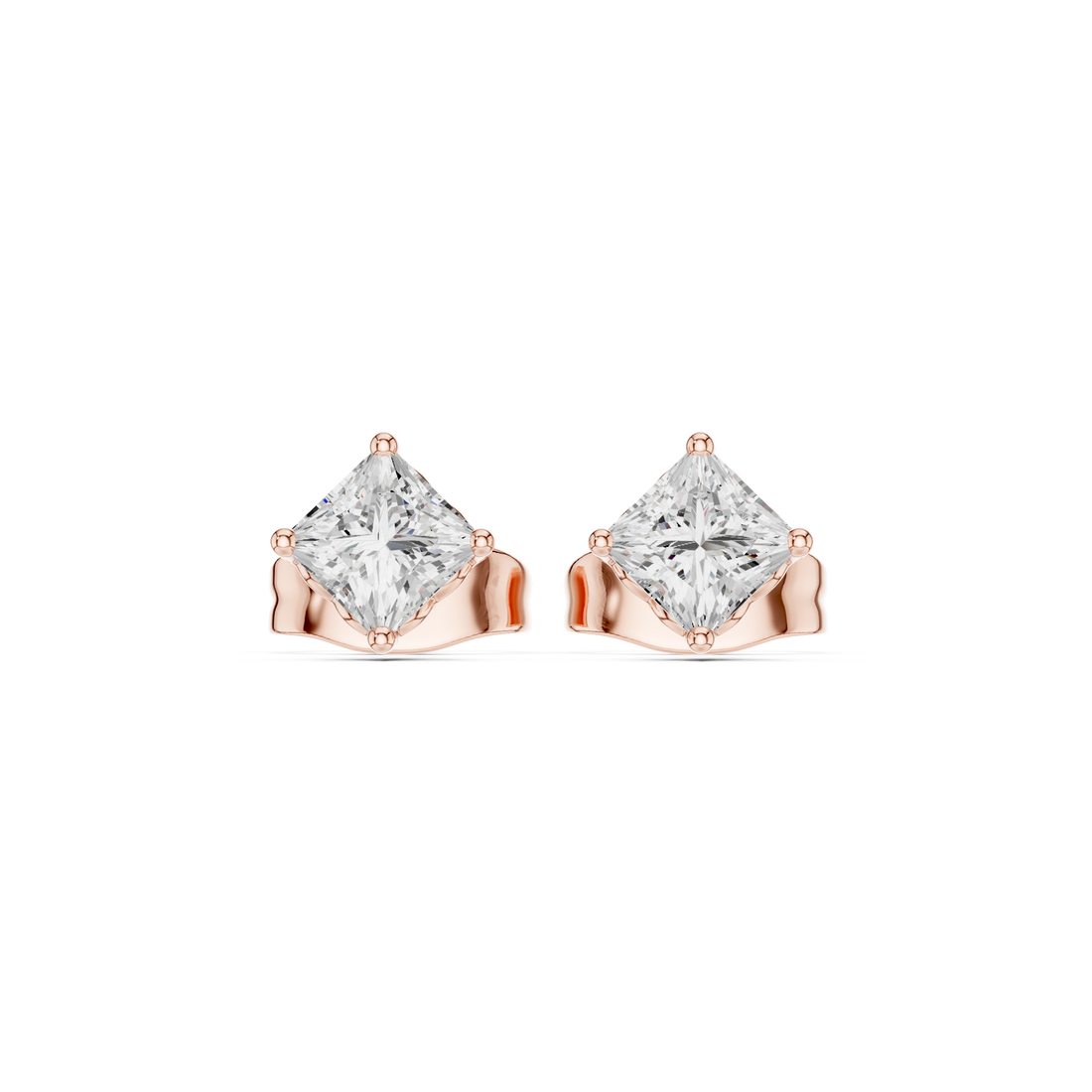 Sparkling Princess Diamond Stud Lab Grown Diamond Earrings