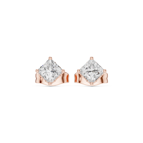 Sparkling Princess Diamond Stud Lab Grown Diamond Earrings