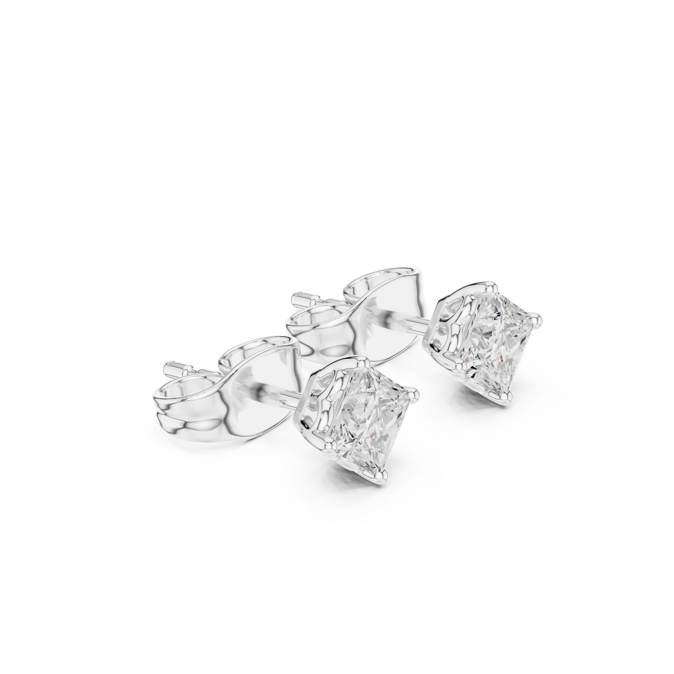 Sparkling Princess Diamond Stud Lab Grown Diamond Earrings