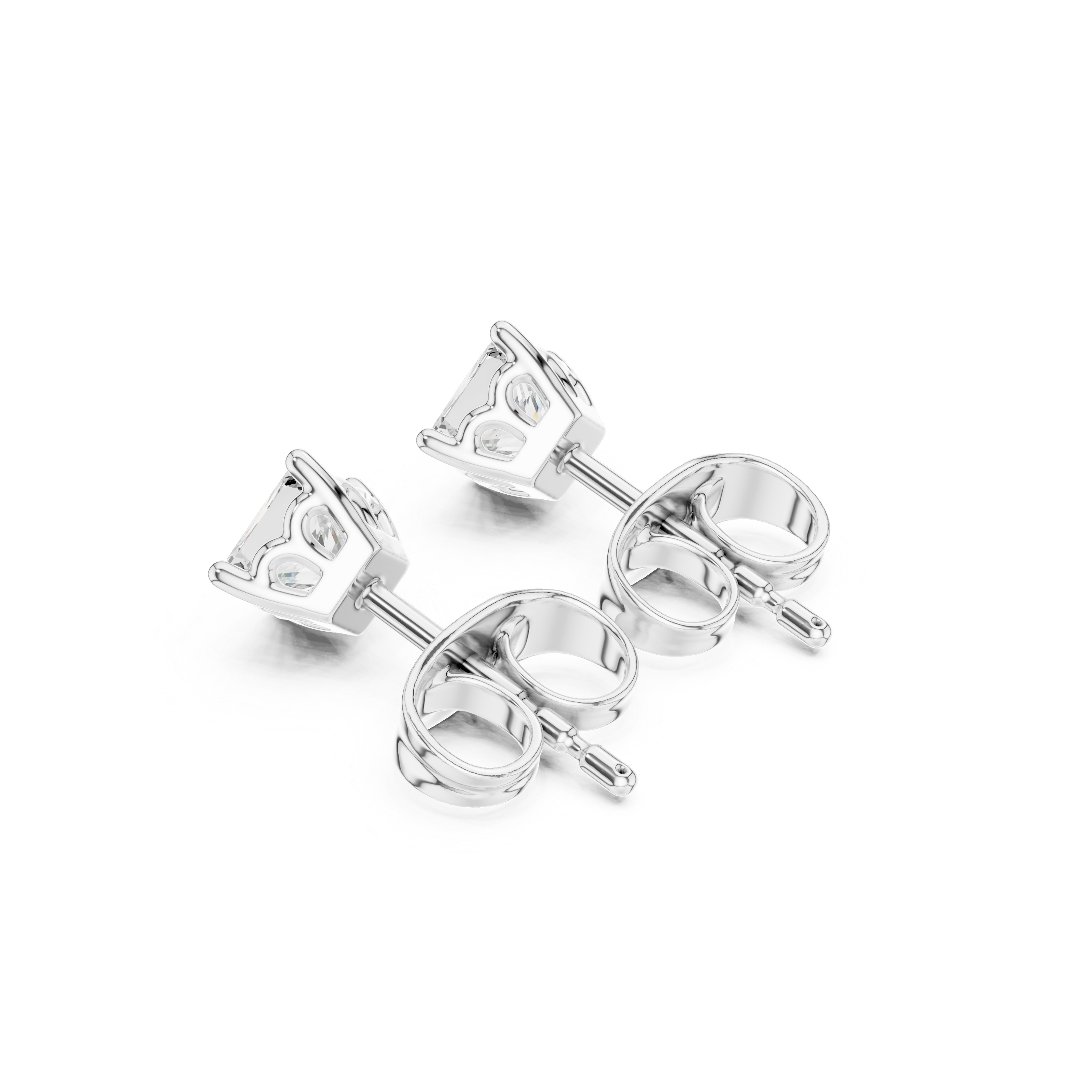 Sparkling Princess Diamond Stud Lab Grown Diamond Earrings