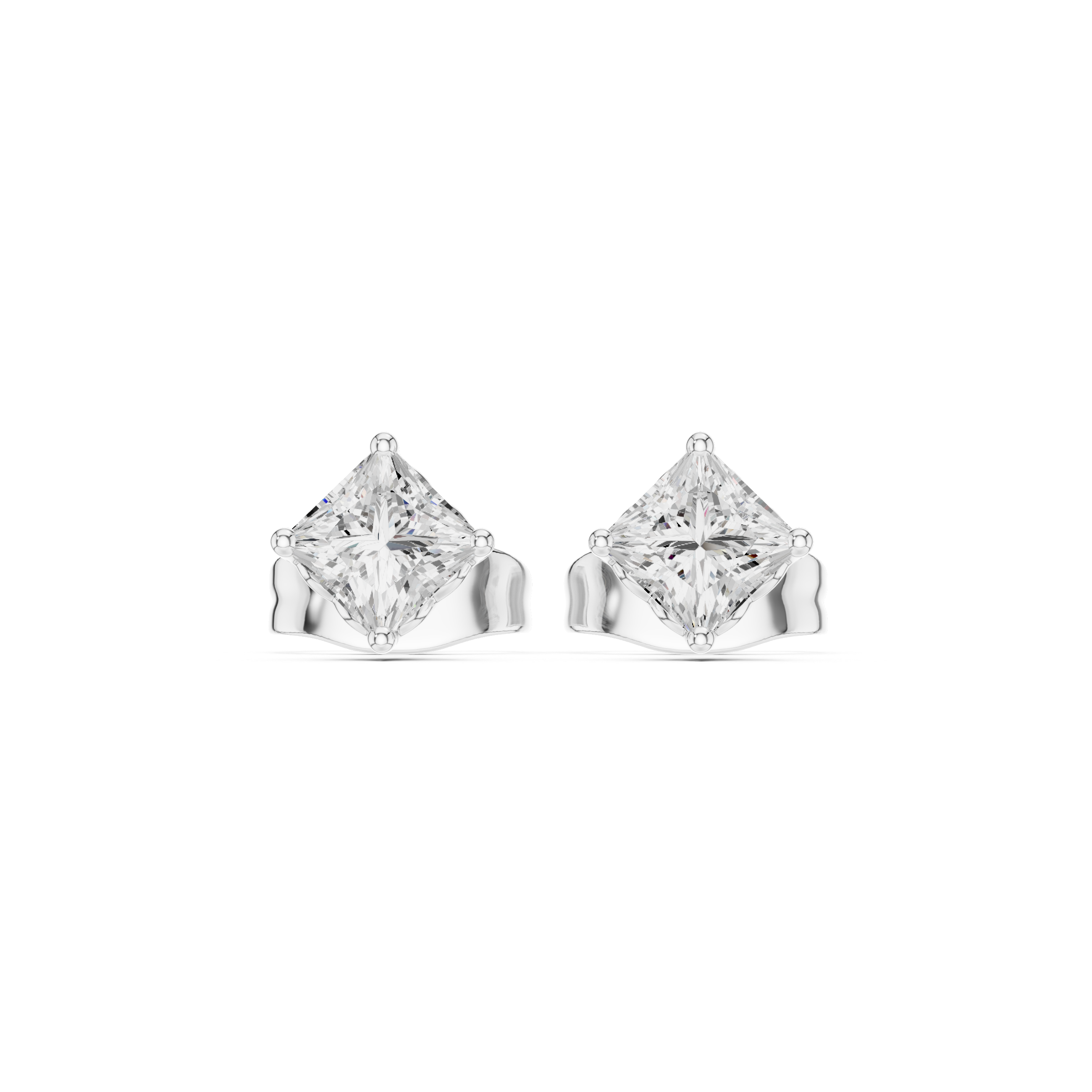 Sparkling Princess Diamond Stud Lab Grown Diamond Earrings