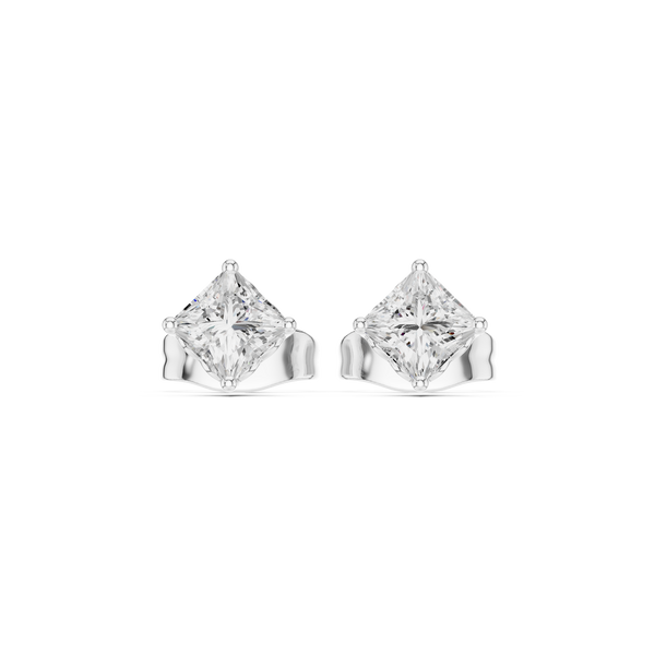Sparkling Princess Diamond Stud Lab Grown Diamond Earrings