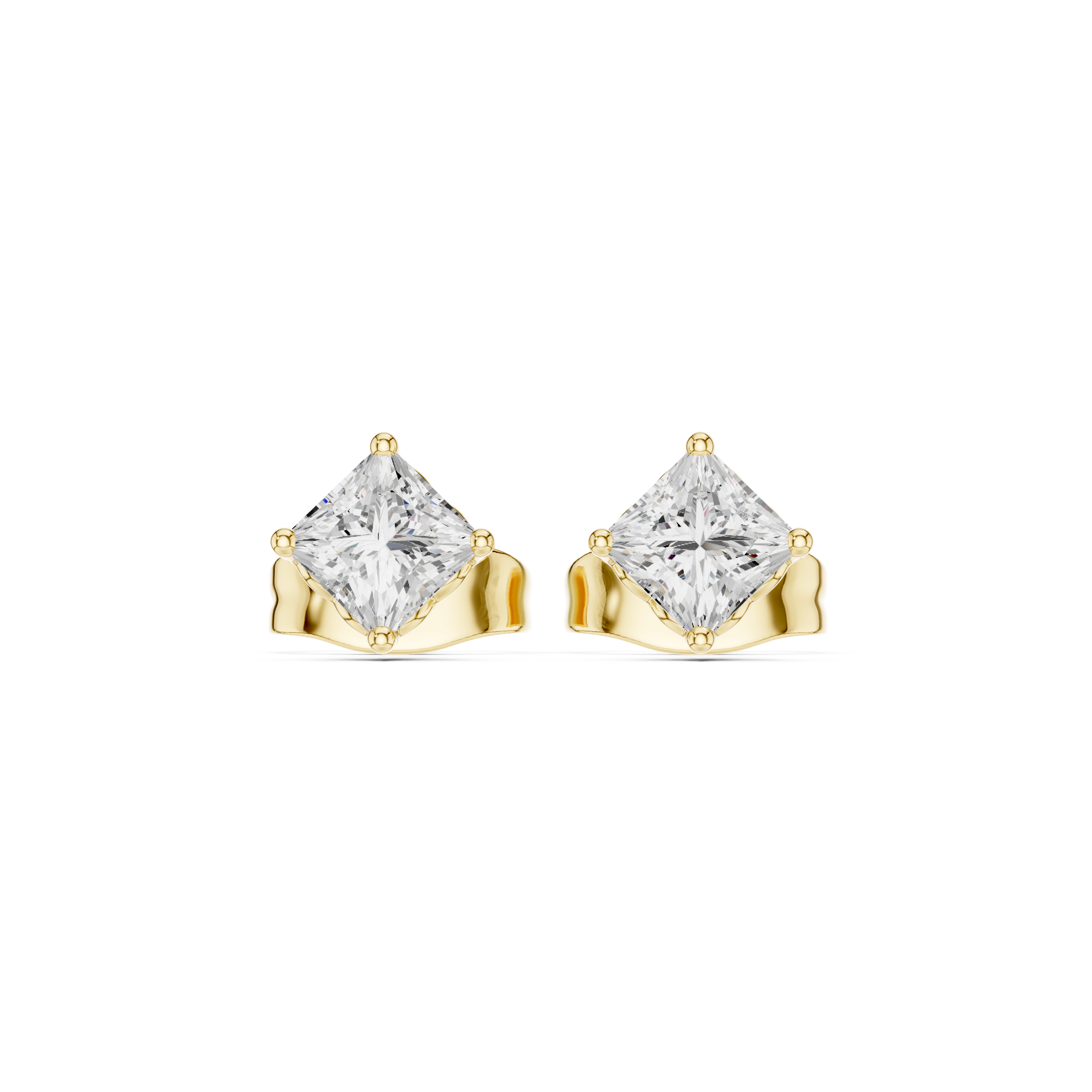 Sparkling Princess Diamond Stud Lab Grown Diamond Earrings