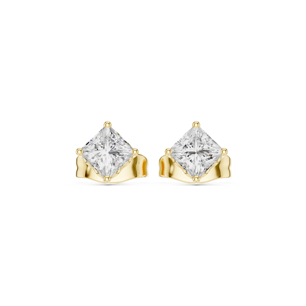 Sparkling Princess Diamond Stud Lab Grown Diamond Earrings