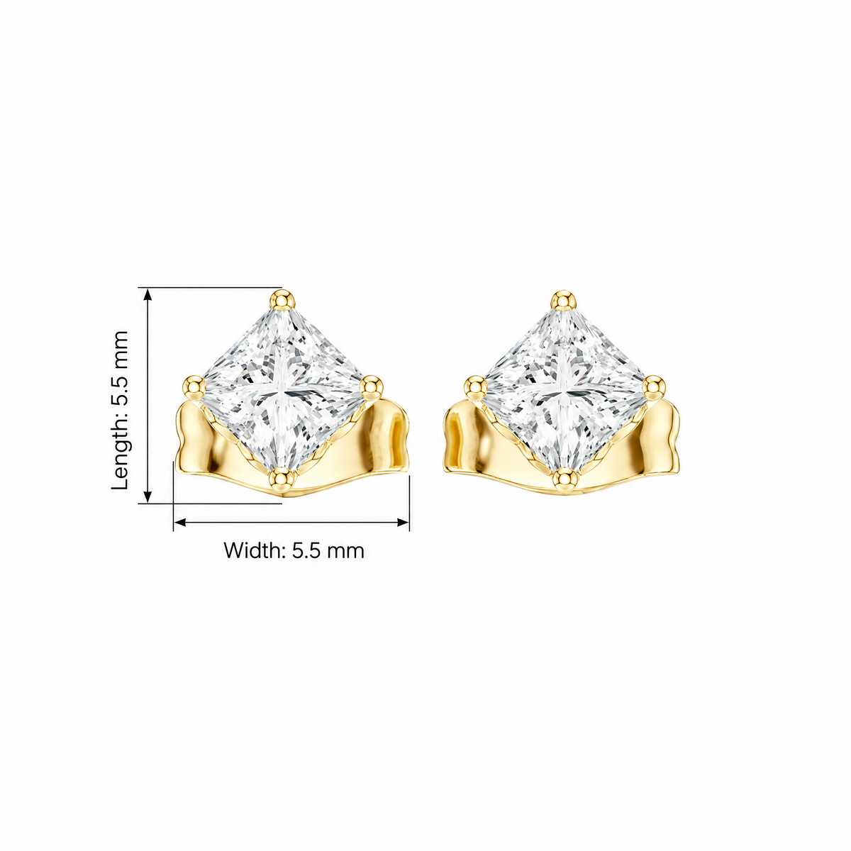 Princess Diamond Lab Grown Diamond Earrings