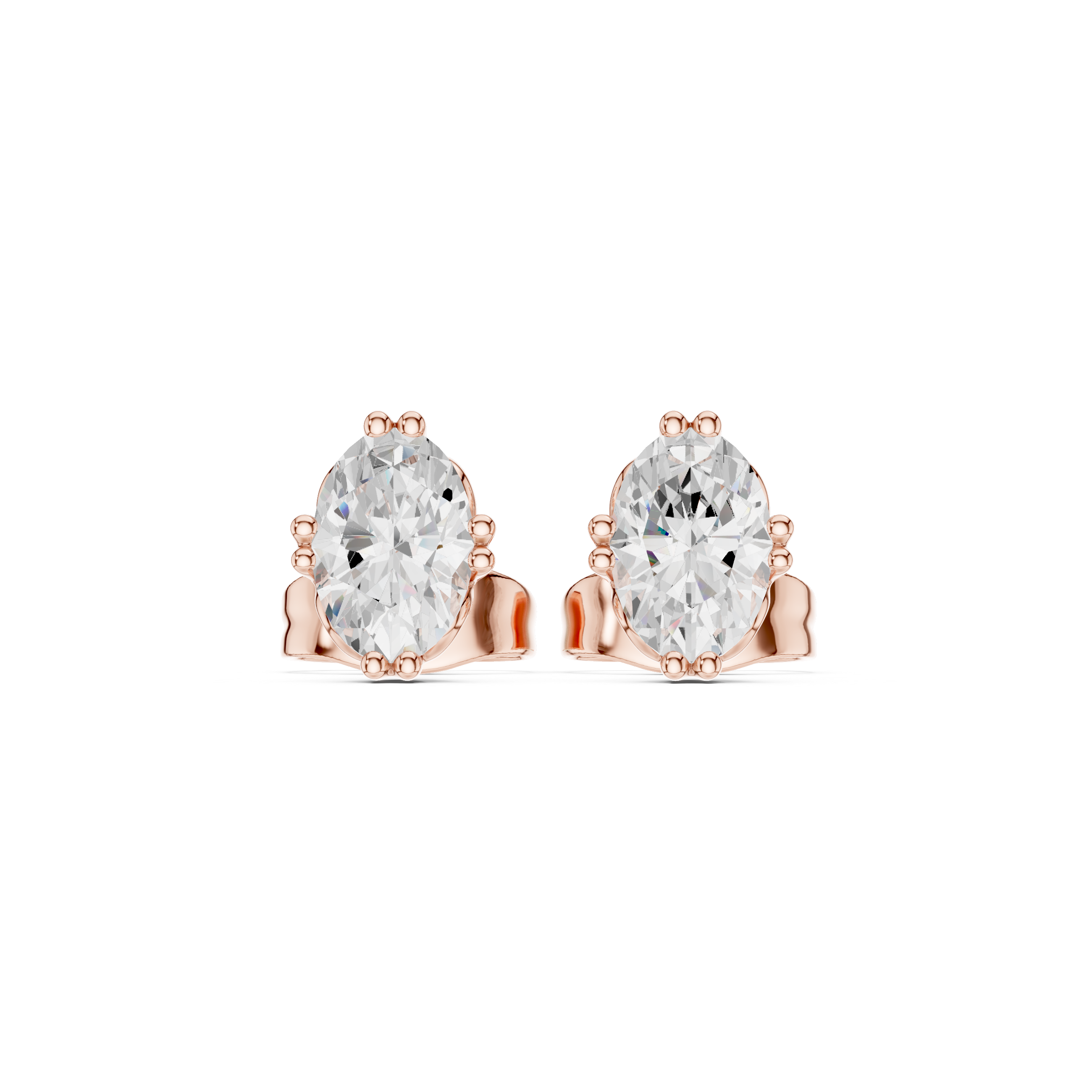 Oval Diamond Lab Grown Diamond Earrings