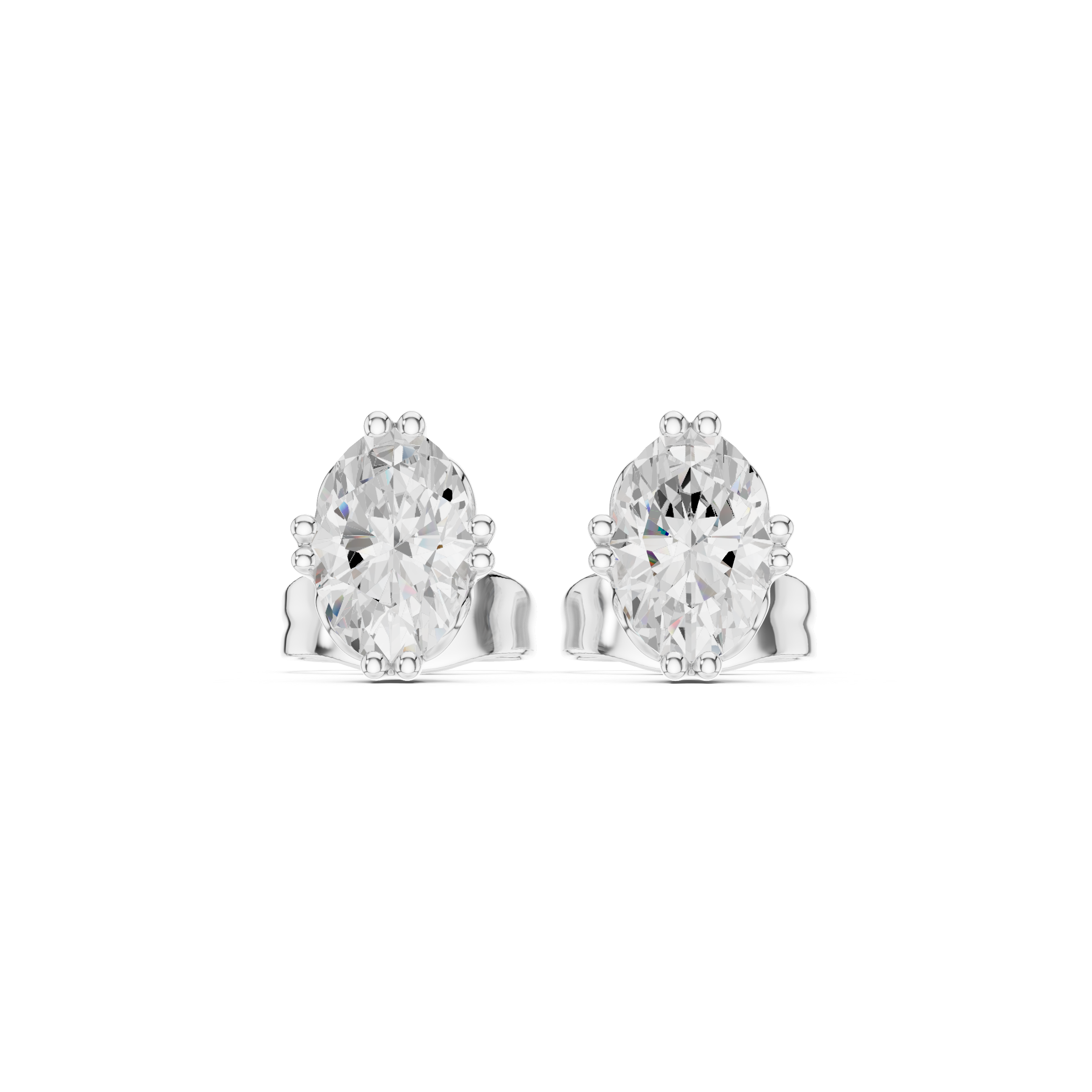 Oval Diamond Lab Grown Diamond Earrings