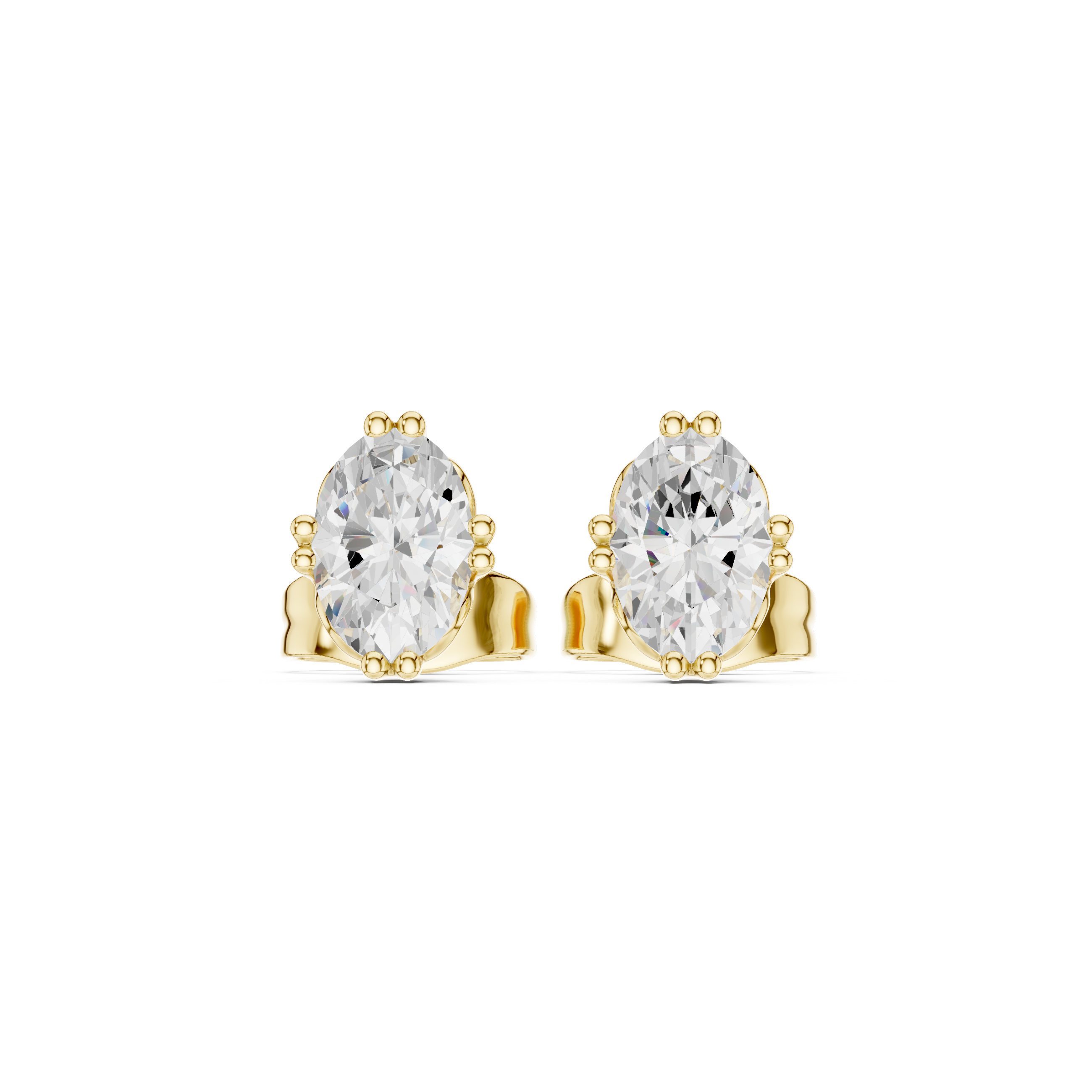 Oval Diamond Lab Grown Diamond Earrings