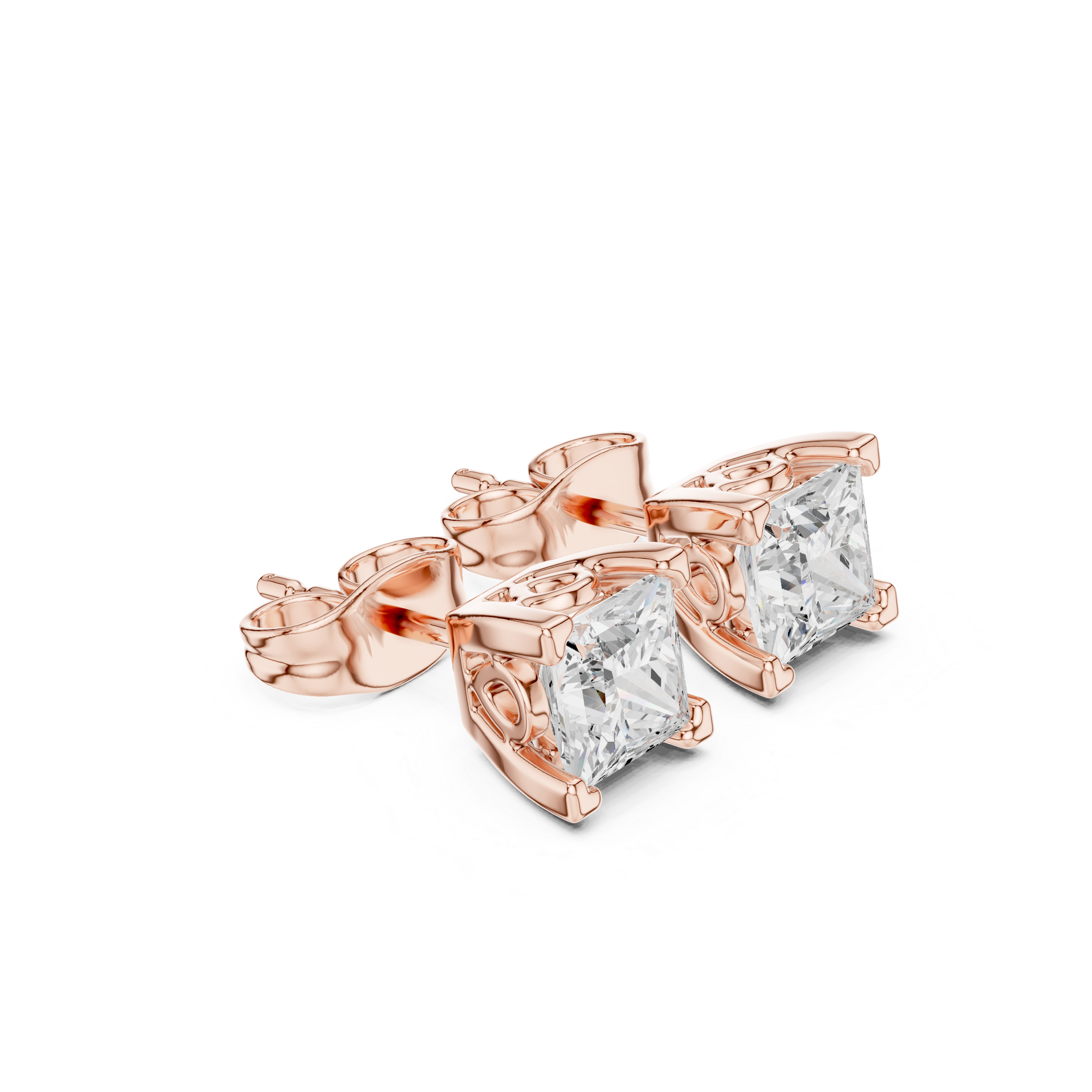 Princess Cut Diamond Studs