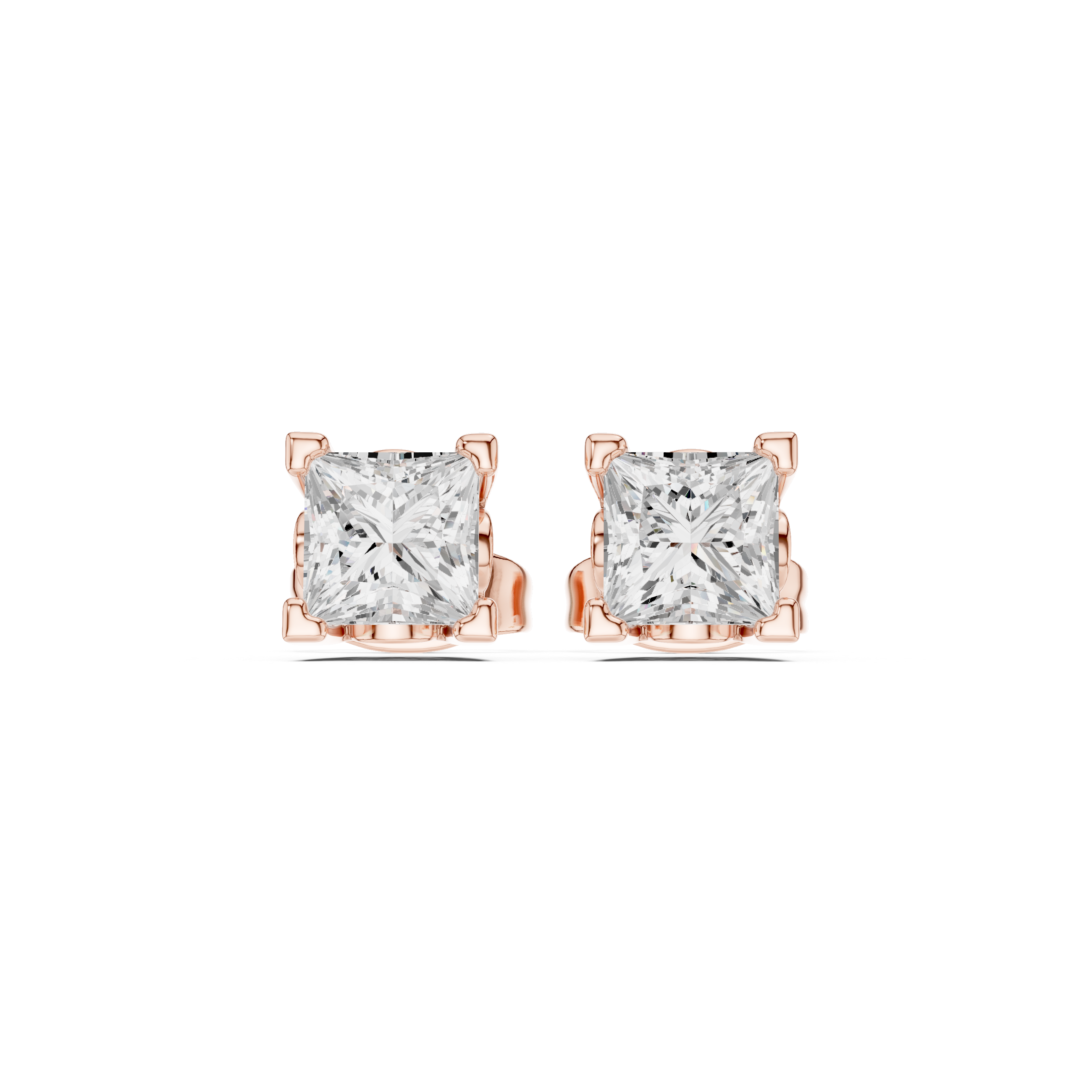 Princess Cut Diamond Studs