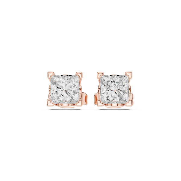 Princess Cut Diamond Studs
