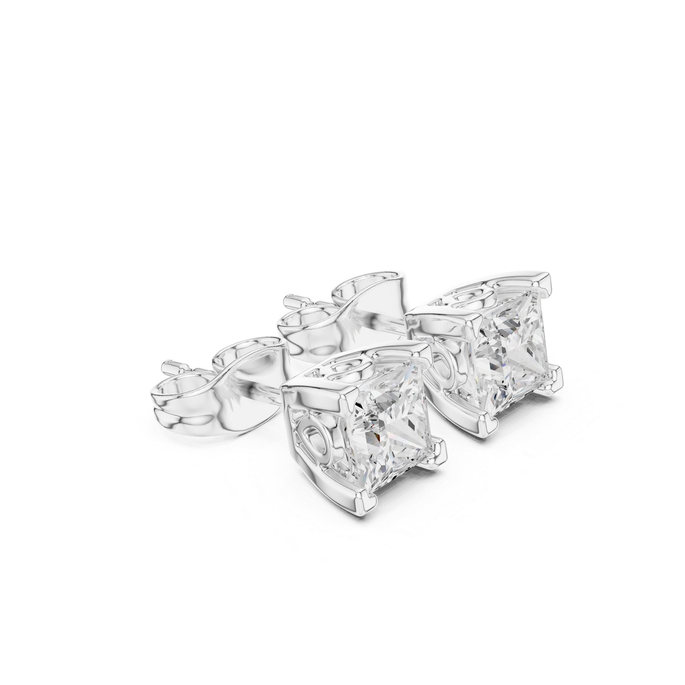 Princess Cut Diamond Studs