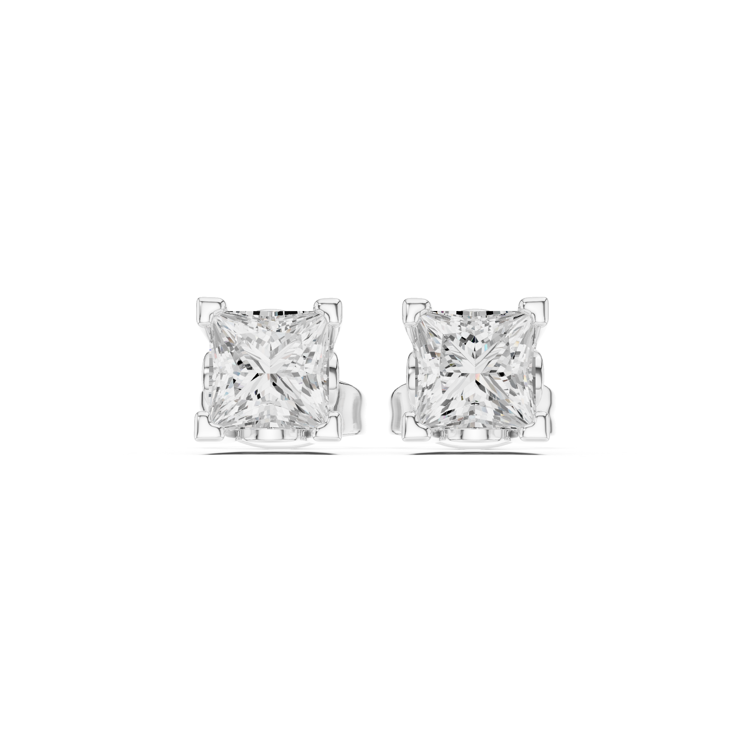 Princess Cut Diamond Studs