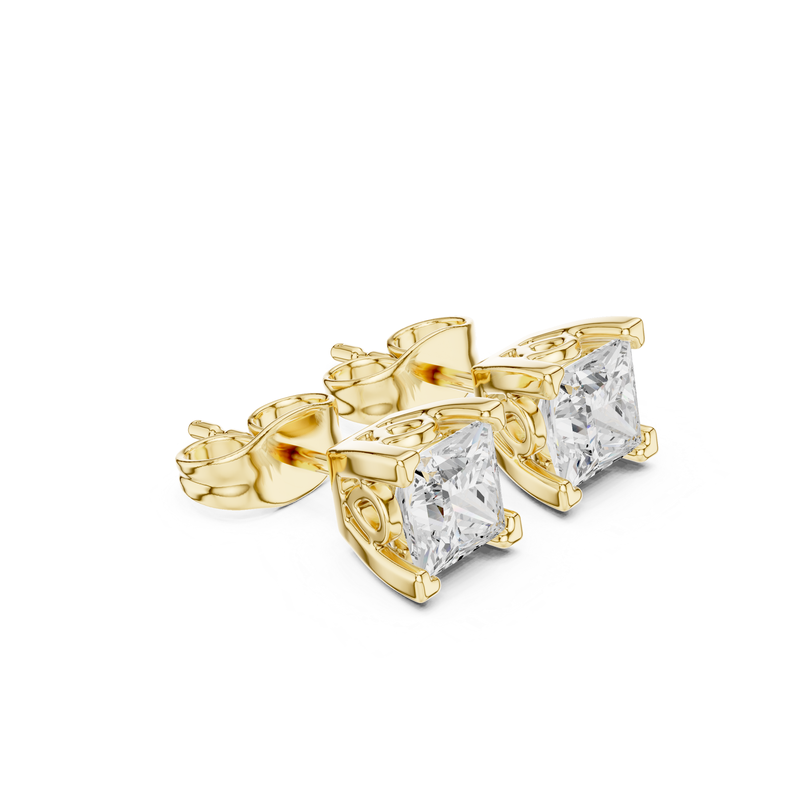 Princess Cut Diamond Studs