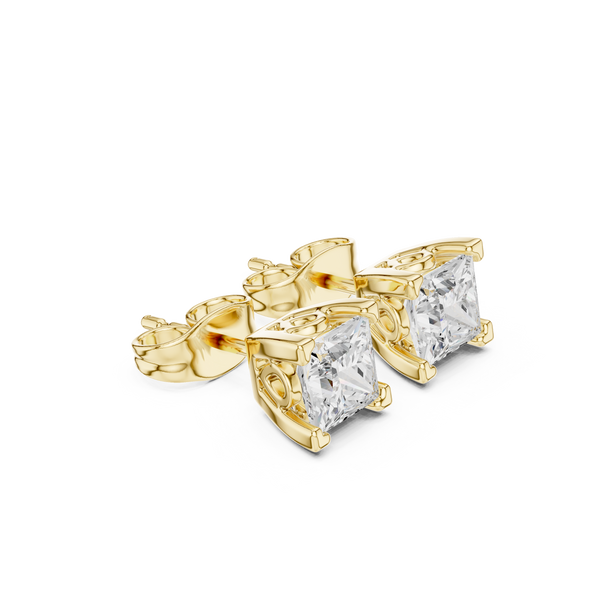 Princess Cut Diamond Studs