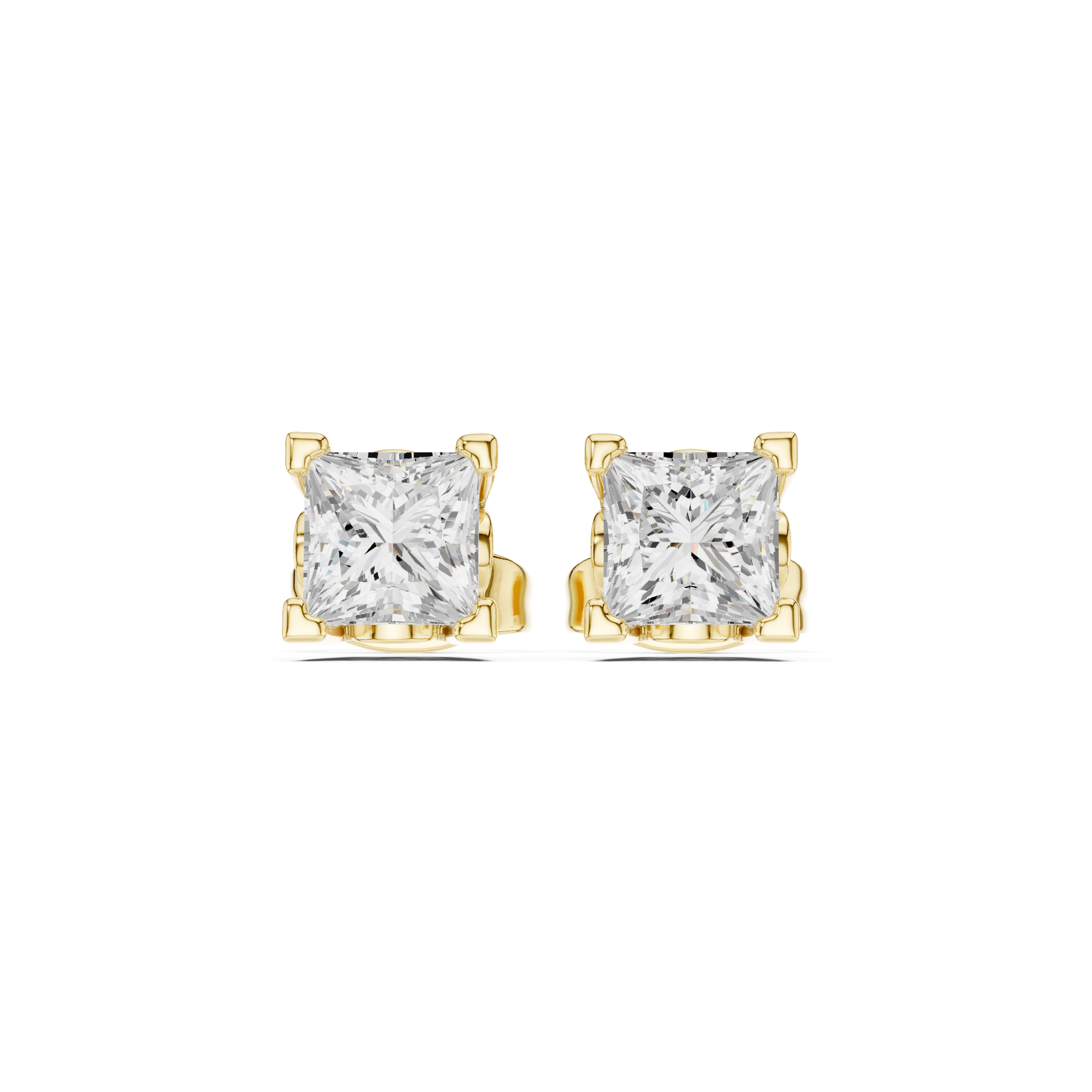 Princess Cut Diamond Studs