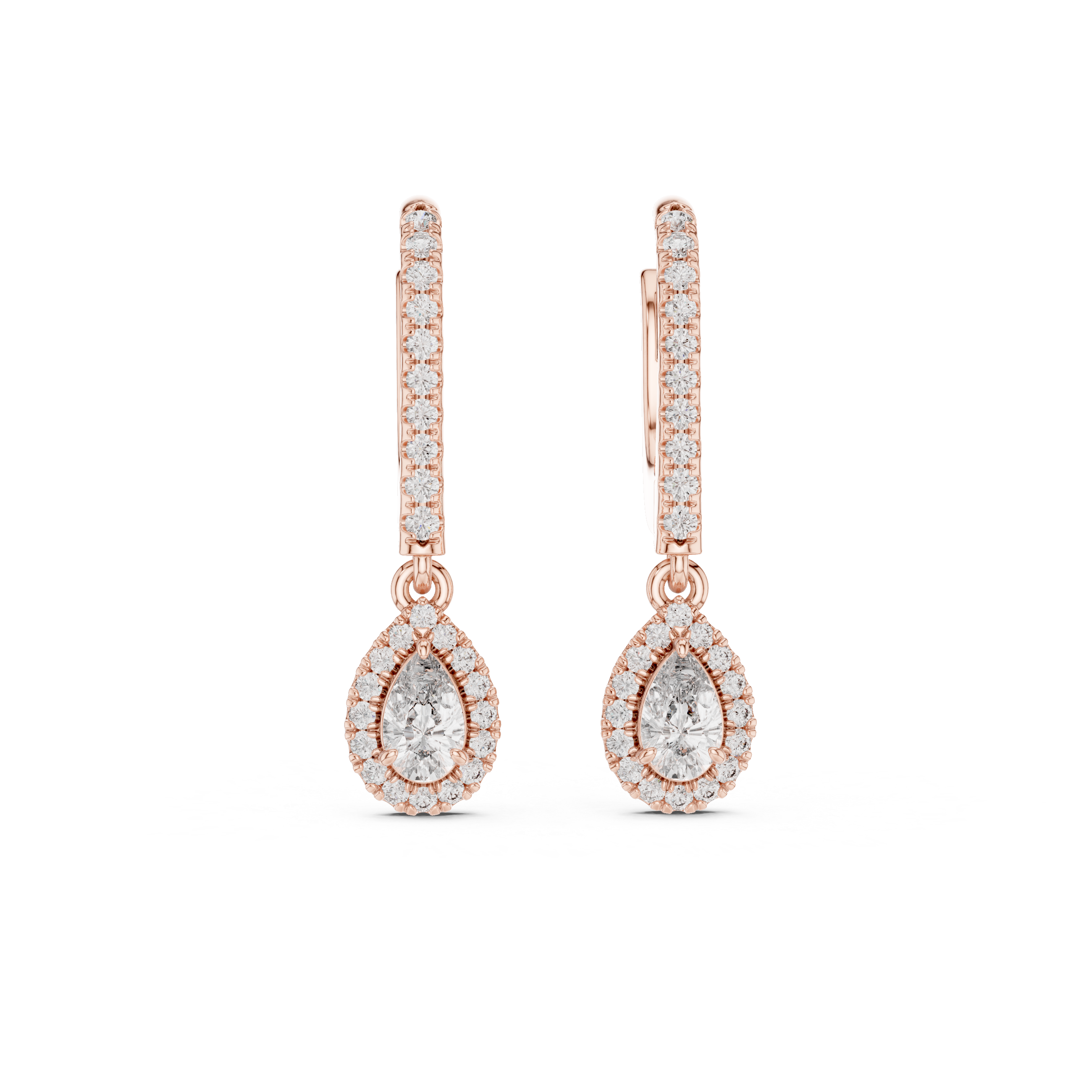 Flaring Lab grown diamond Earrings pair