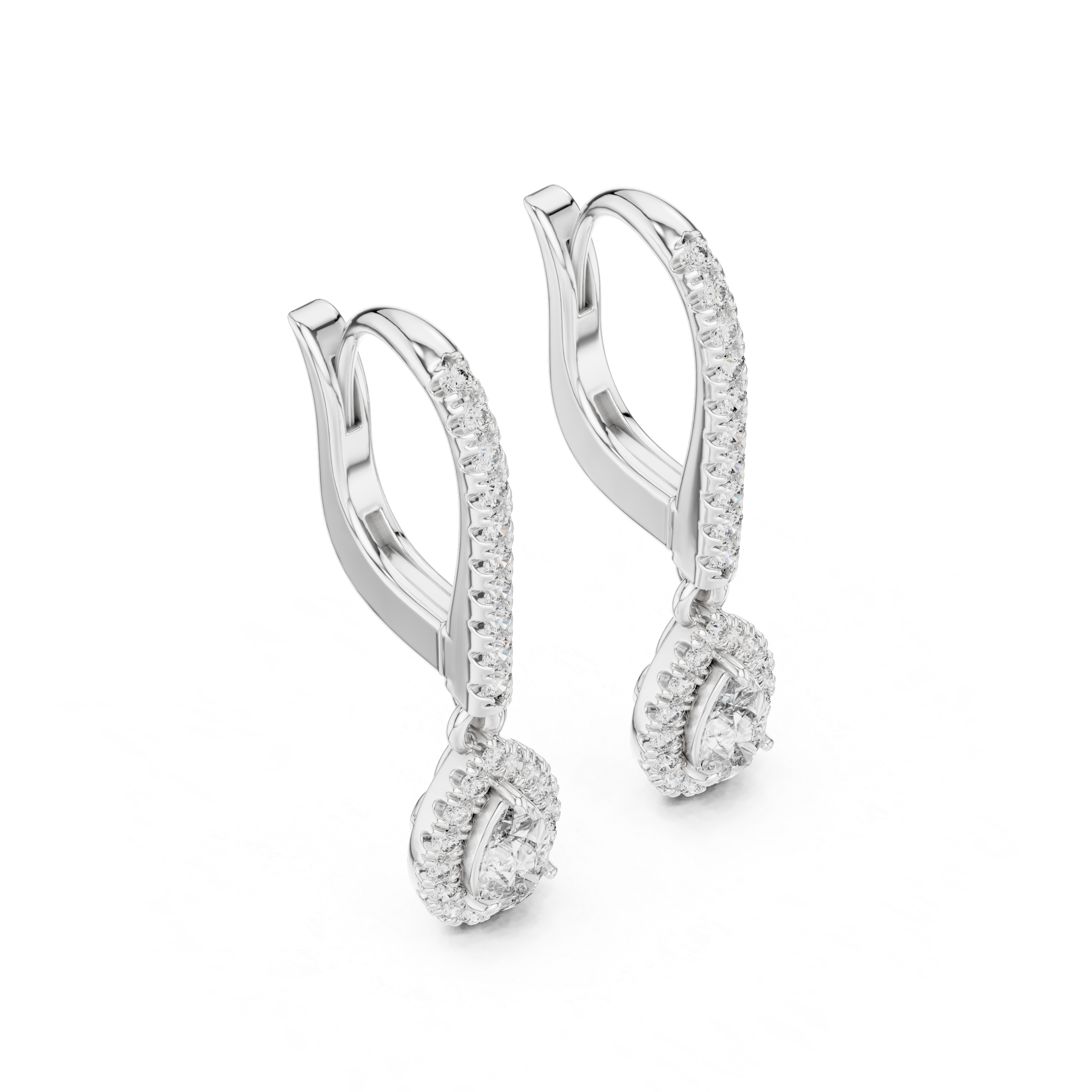 Flaring Lab grown diamond Earrings pair