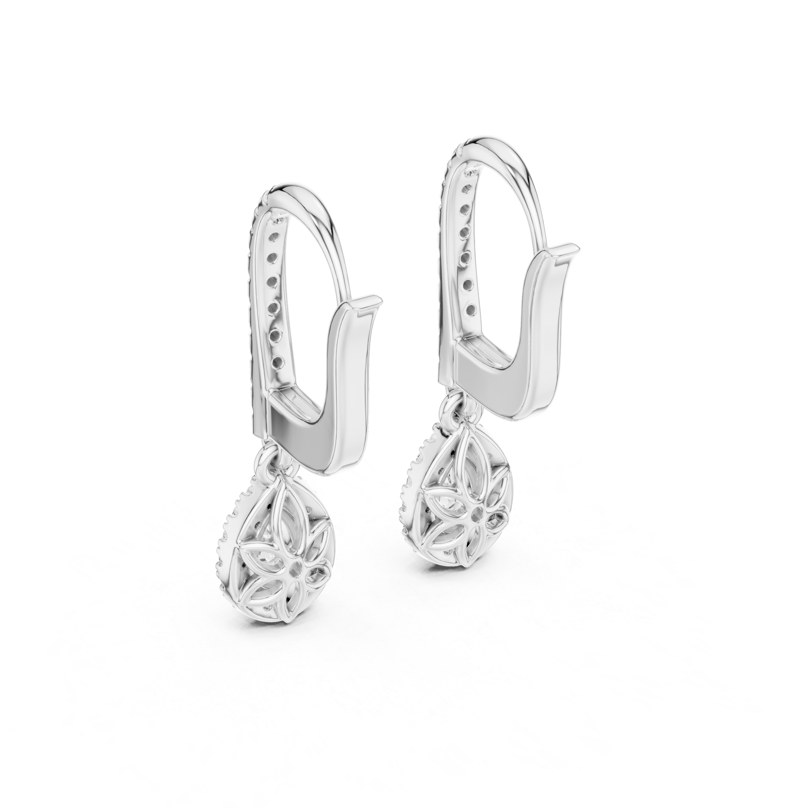 Flaring Lab grown diamond Earrings pair