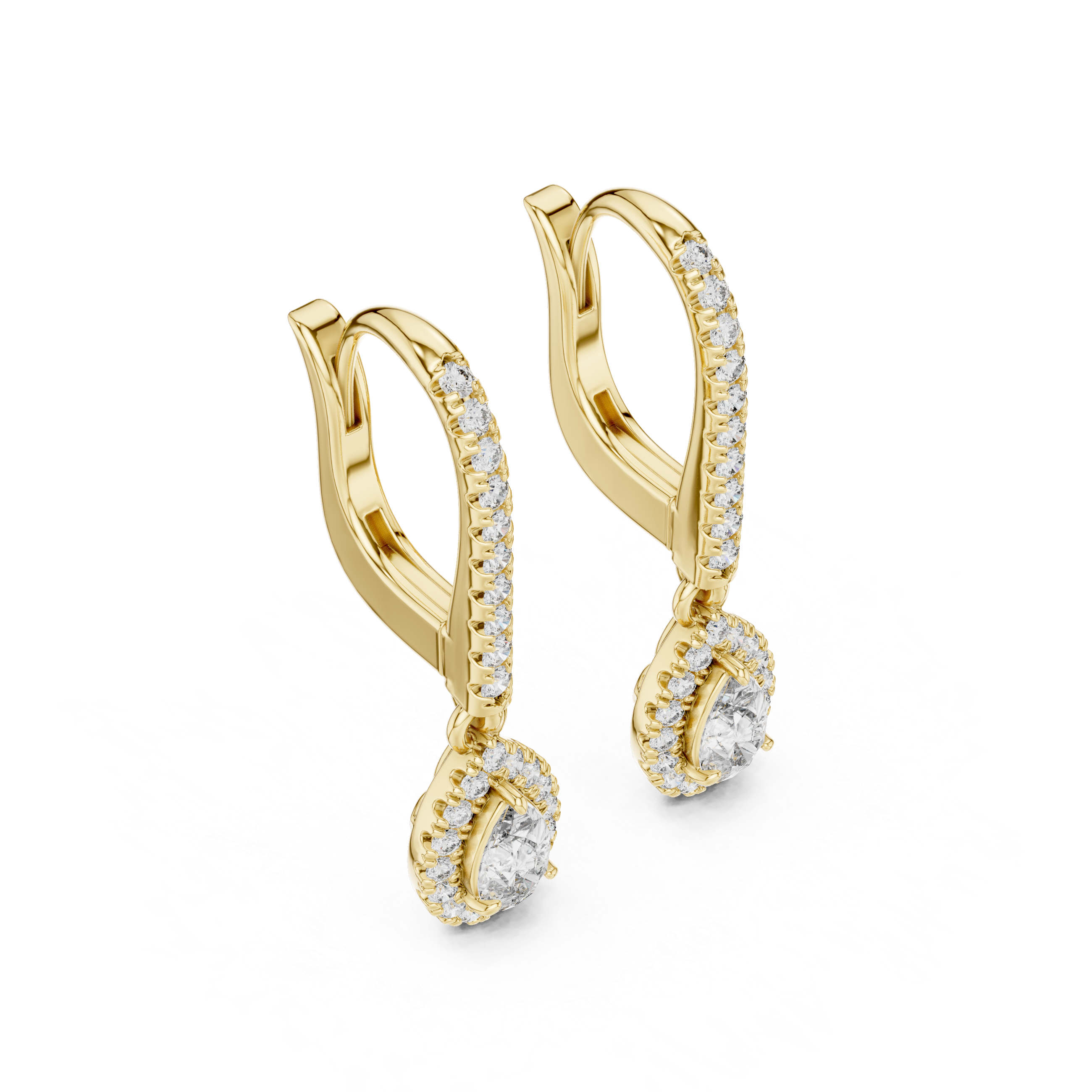 Flaring Lab grown diamond Earrings pair