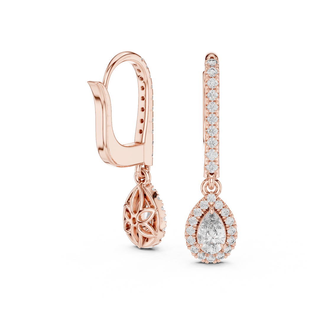 Flaring Lab grown diamond Earrings pair