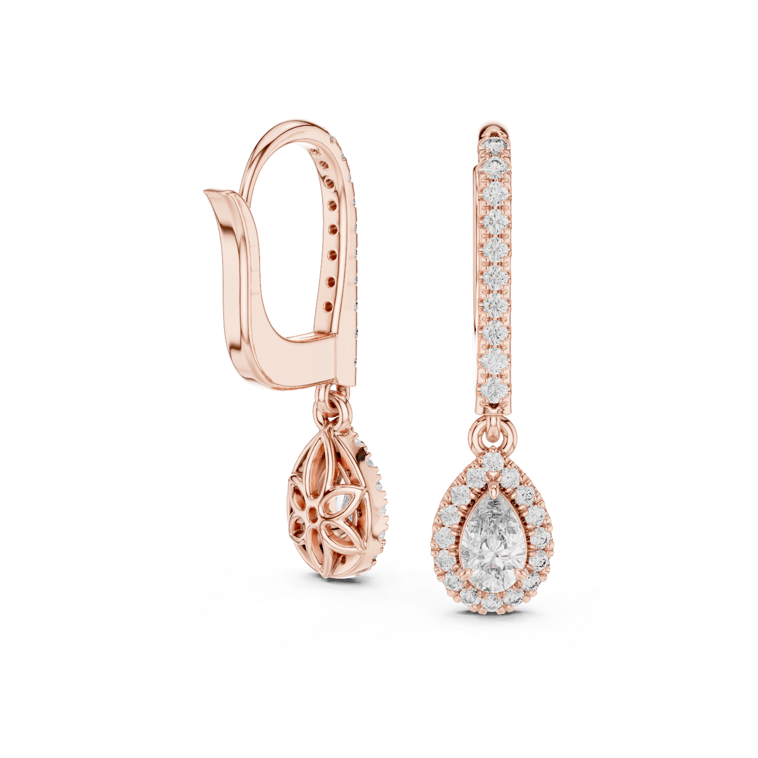 Flaring Lab grown diamond Earrings pair