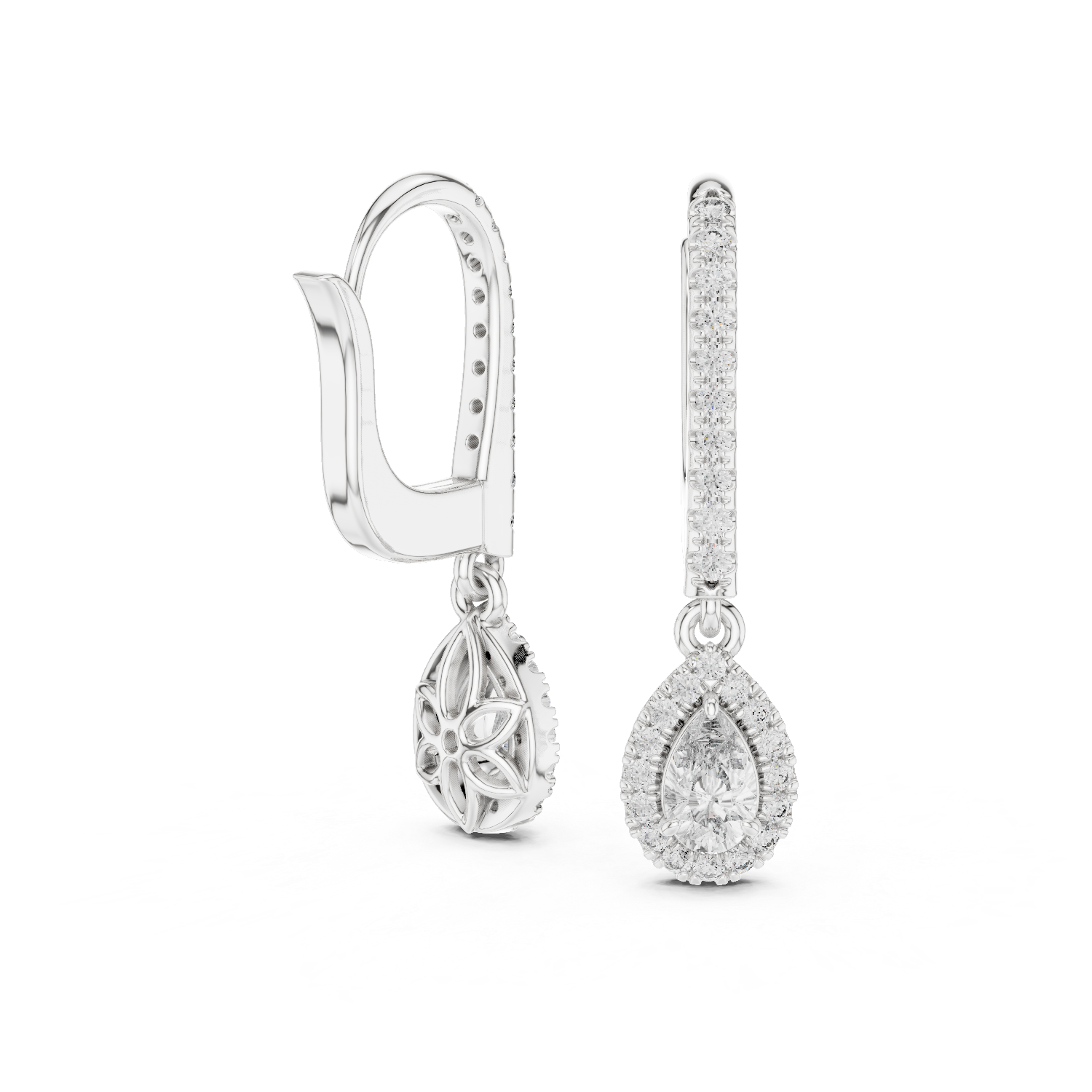 Flaring Lab grown diamond Earrings pair