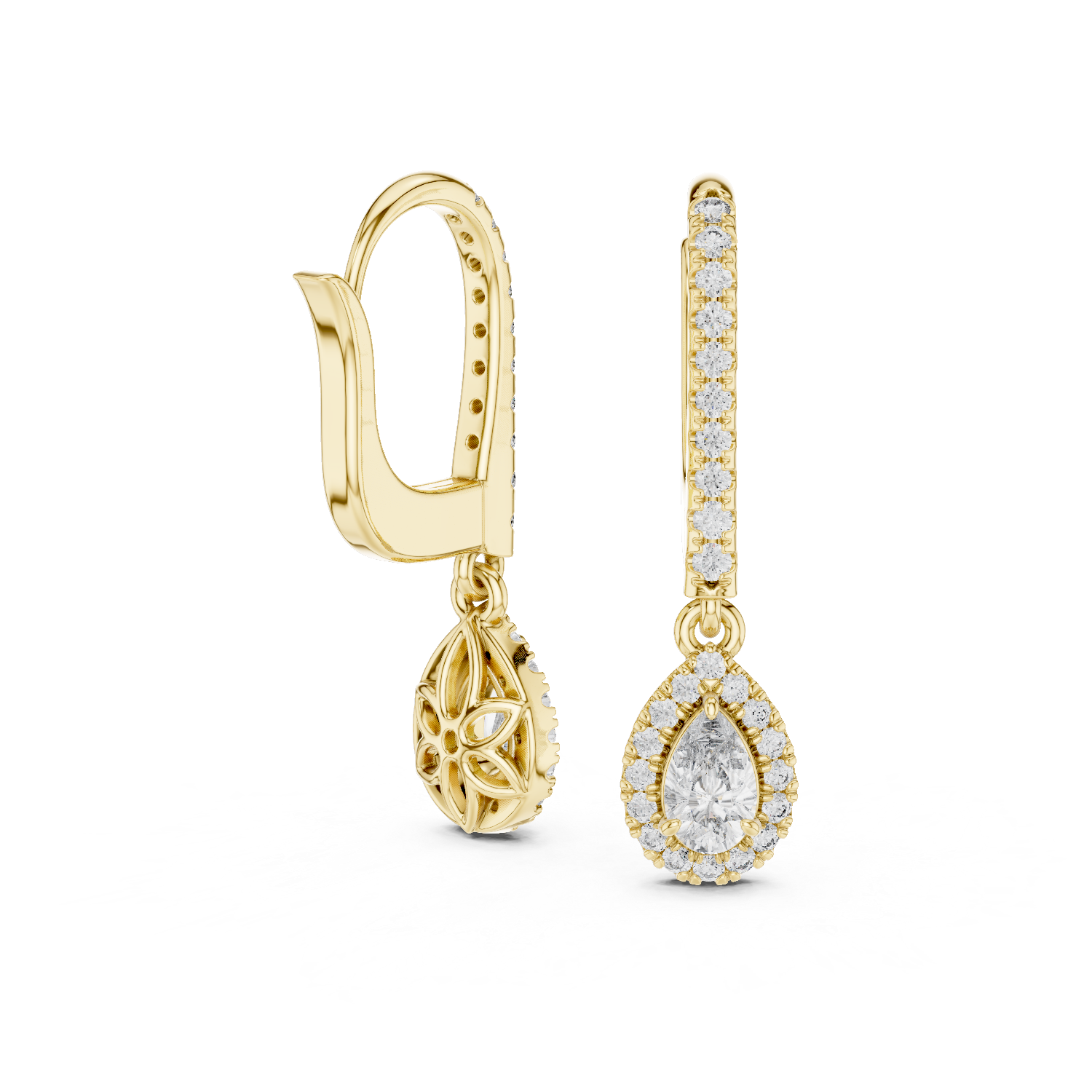 Flaring Lab grown diamond Earrings pair