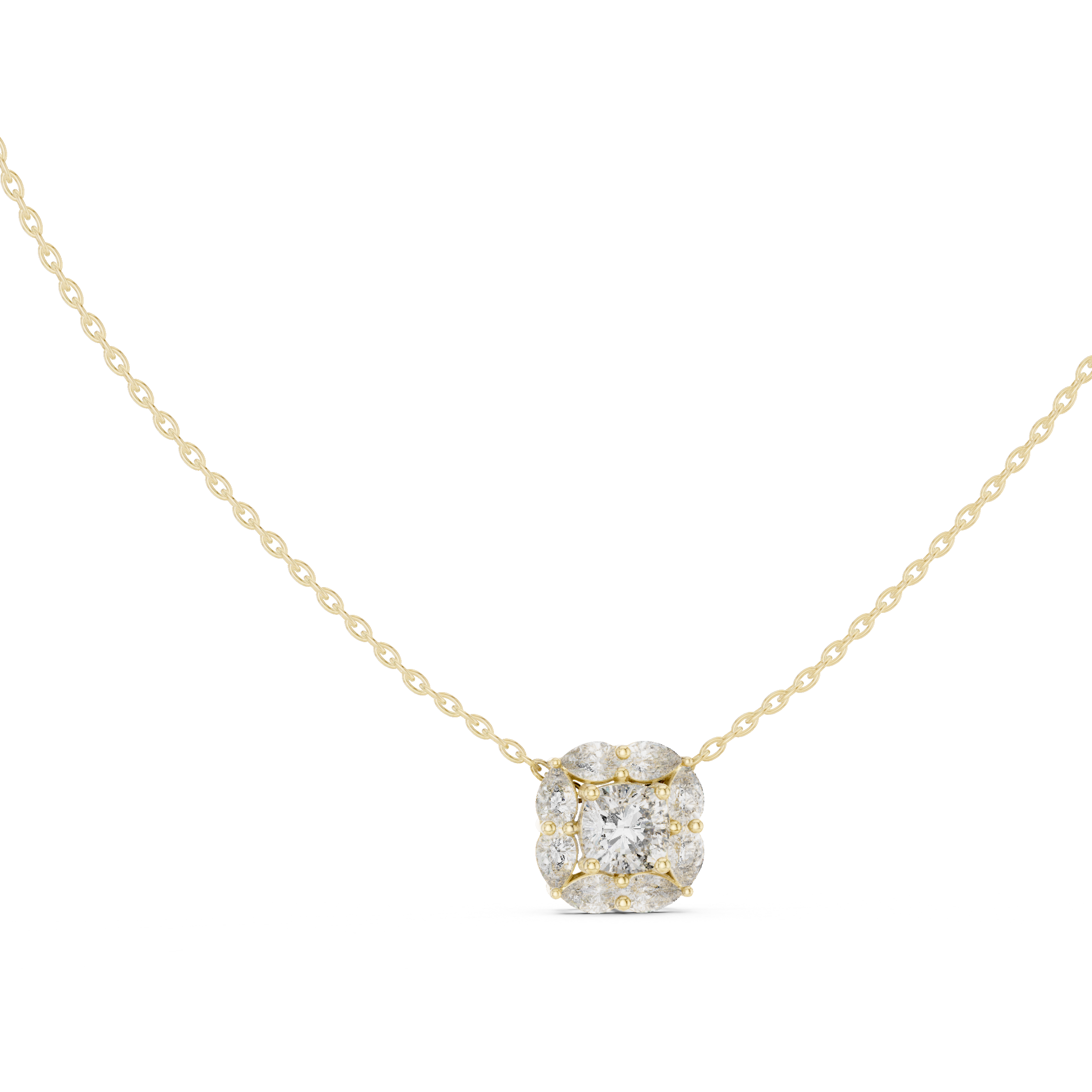 Sharp Lining lab grown diamond pendant
